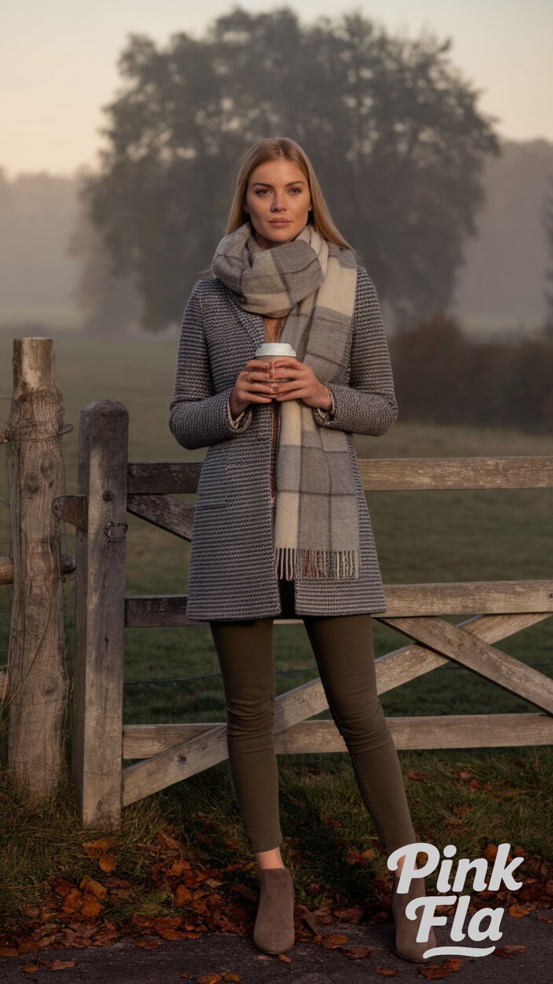 Warm Fall Layers with Taupe Ankle Boots - Fall Outfits with Ankle Boots