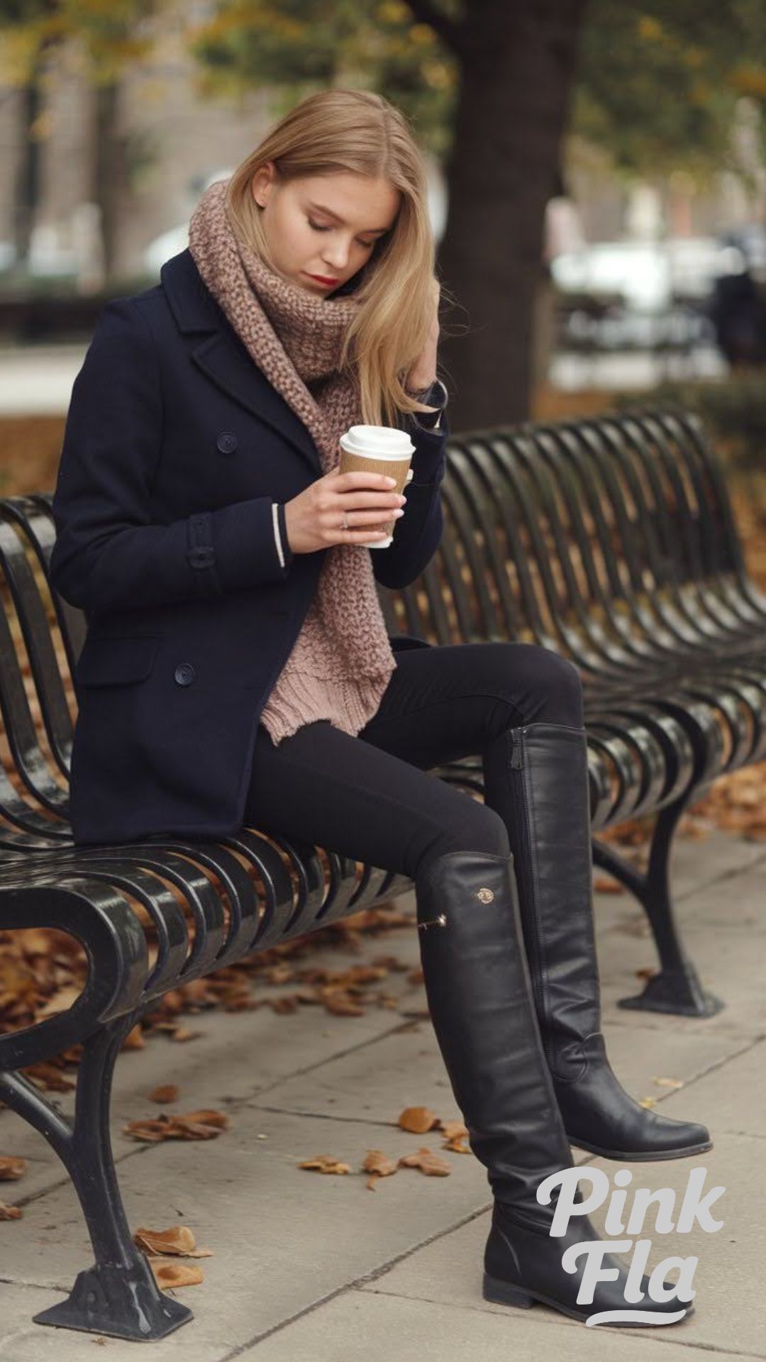 Classic Navy and Knee-High Boots - Chic Fall Outfits