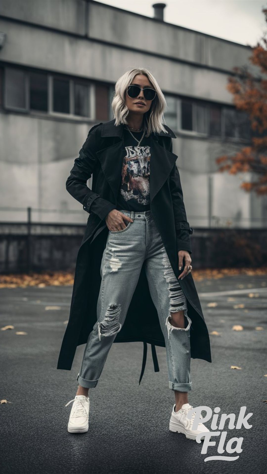 Maroon Leather and Graphic Tee - Edgy Fall Outfits