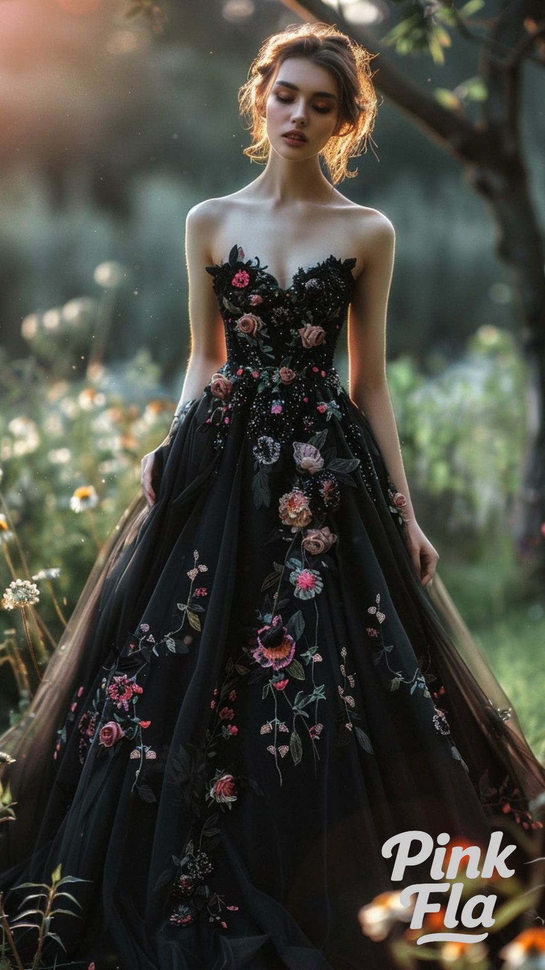 Midnight Floral Dream - Black Wedding Dresses