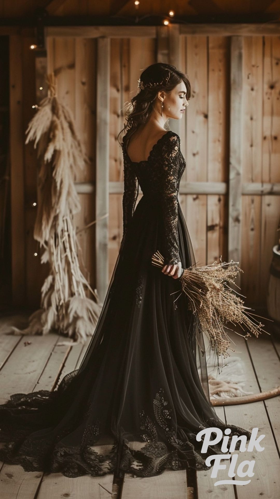 Rustic Elegance in Black - Black Wedding Dresses