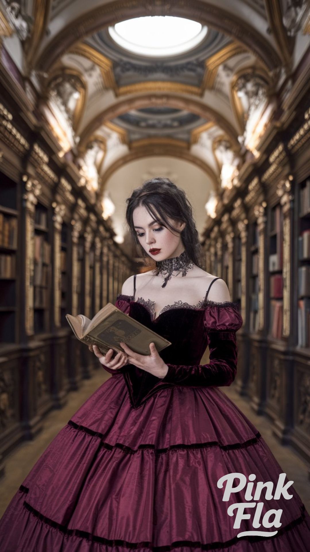 Velvet and Lace in a Grand Library - Gothic Lolita Outfits