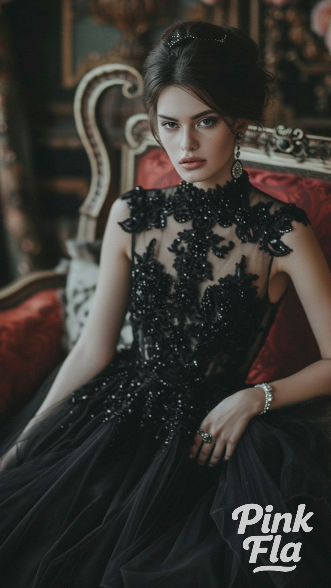 Victorian Elegance in Black - Black Wedding Dresses