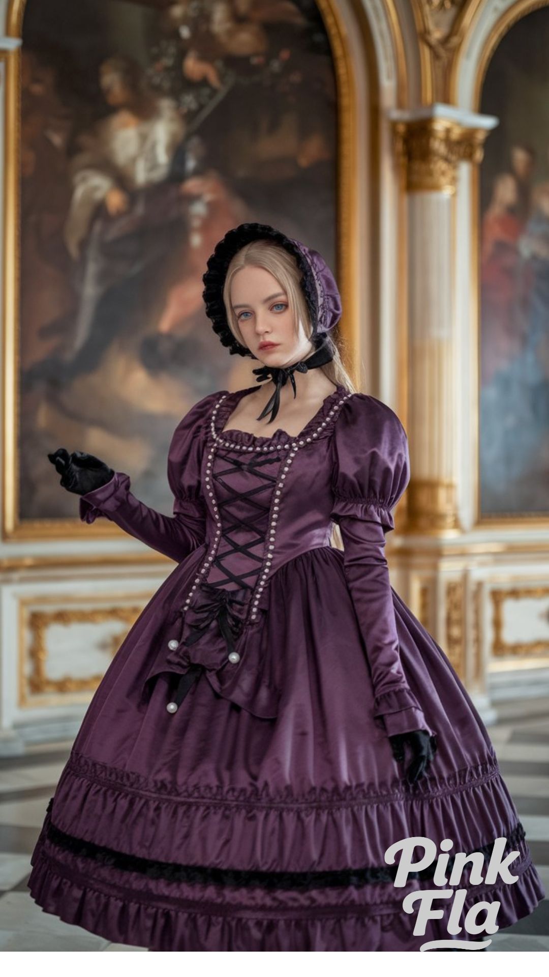 Victorian Pearl-Embellished Gown - Gothic Lolita Outfits