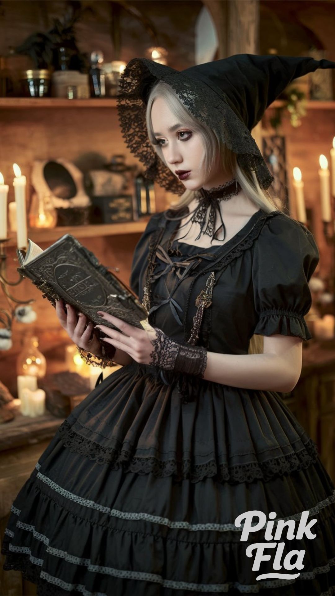 Witchy Gothic Lolita with Lace Details - Gothic Lolita Outfits