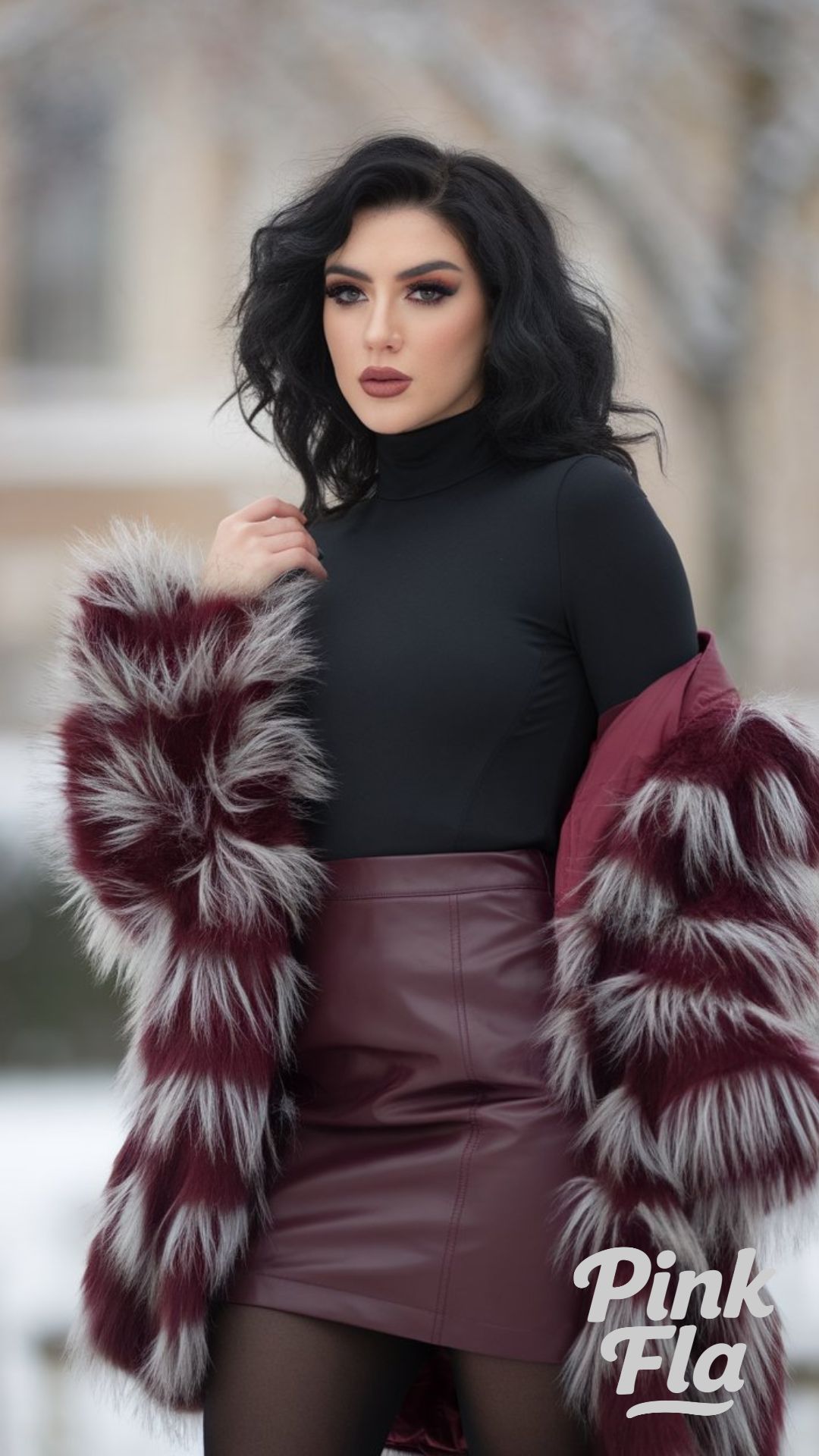 Bold Winter Style with Faux Fur and Leather - Winter Birthday Outfits