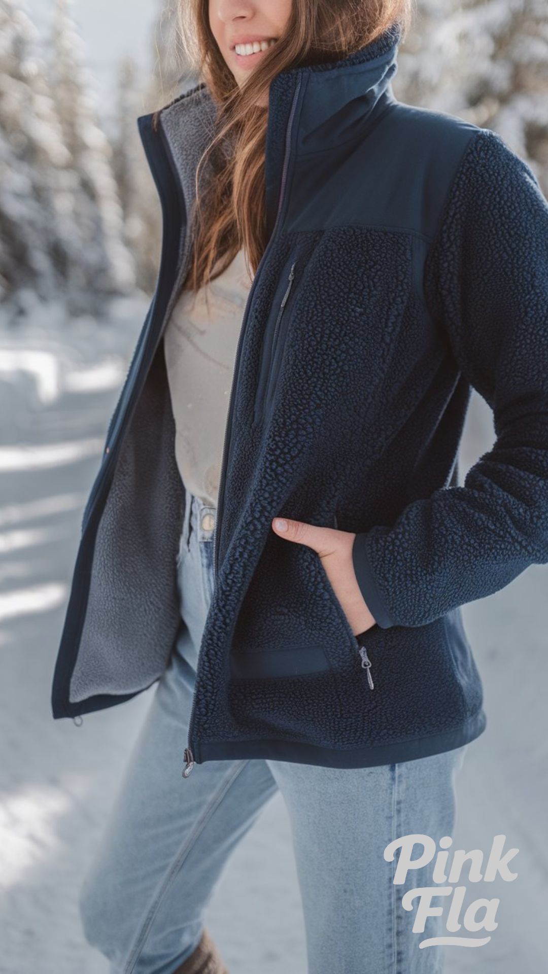 Casual and Warm in a Fleece Jacket - Elegant Winter Outfits
