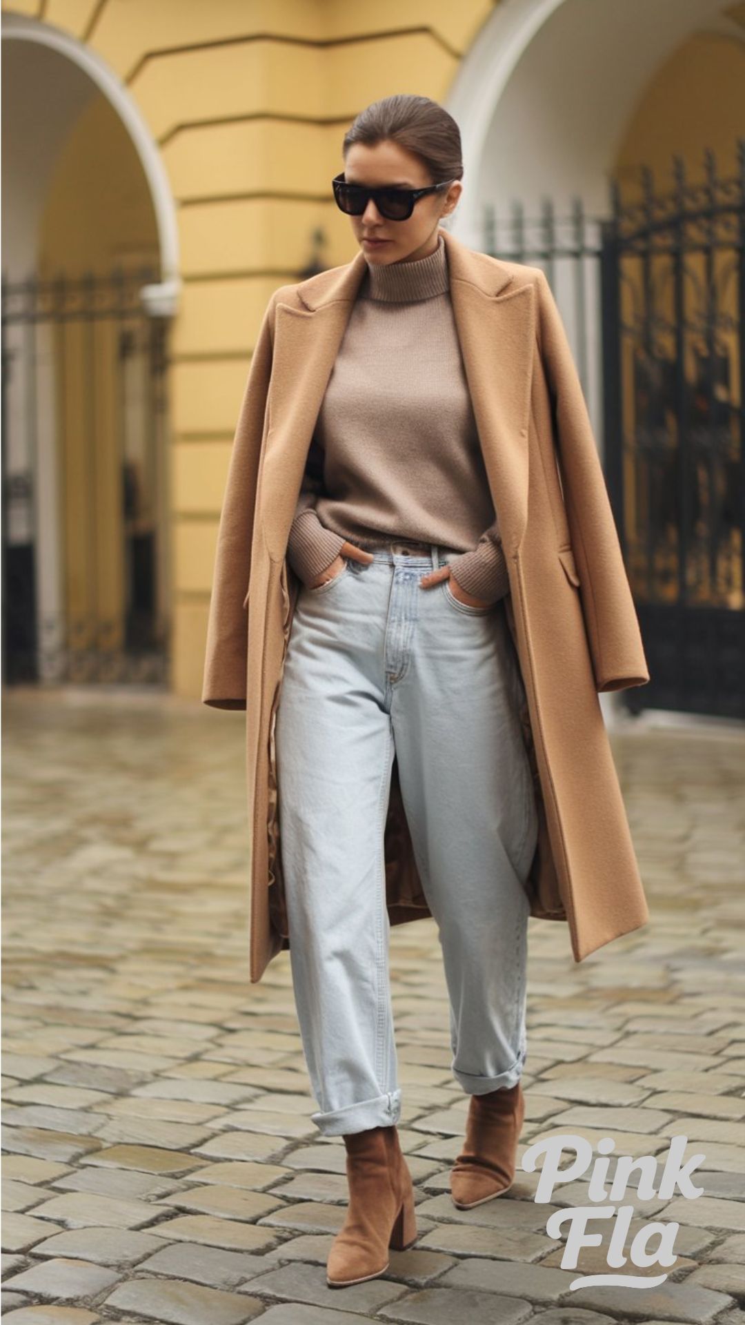 Classic Camel Coat with Light Denim for Everyday Style - Simple Winter Outfits with Jeans