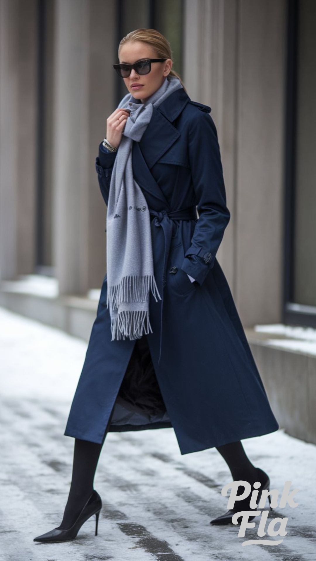 Classic Style with a Navy Trench Coat - Winter Outfits with Heels