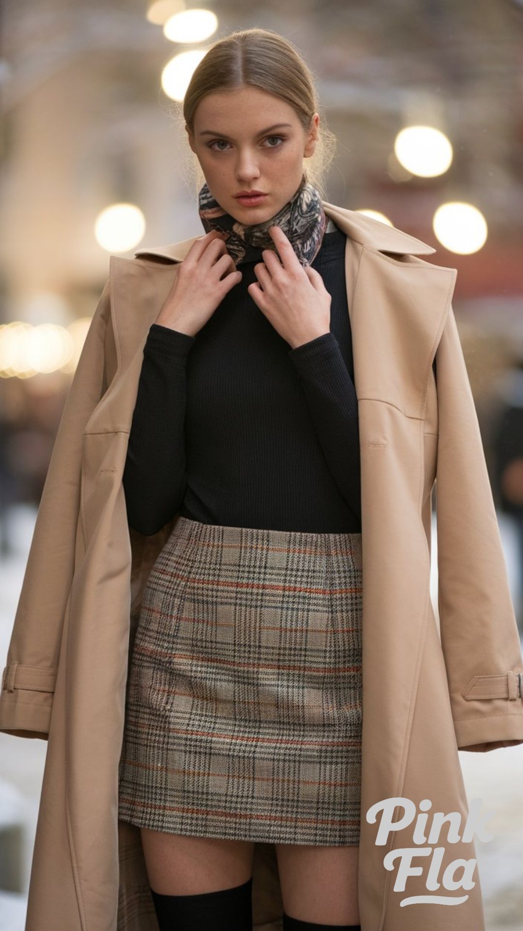 Classic Winter Style with a Plaid Mini Skirt - Winter Outfits with Mini Skirts