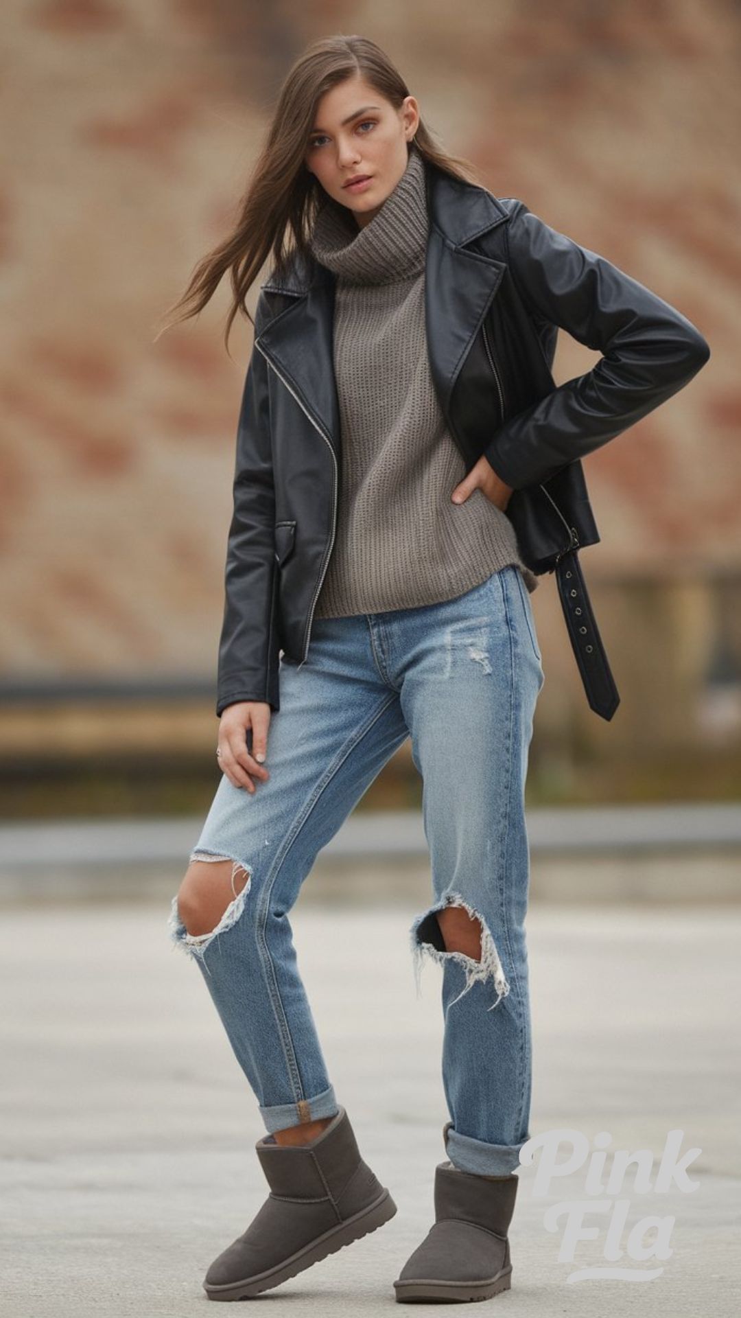 Cool and Cozy: Leather Layers with Ugg Boots - Winter Outfits with UGG