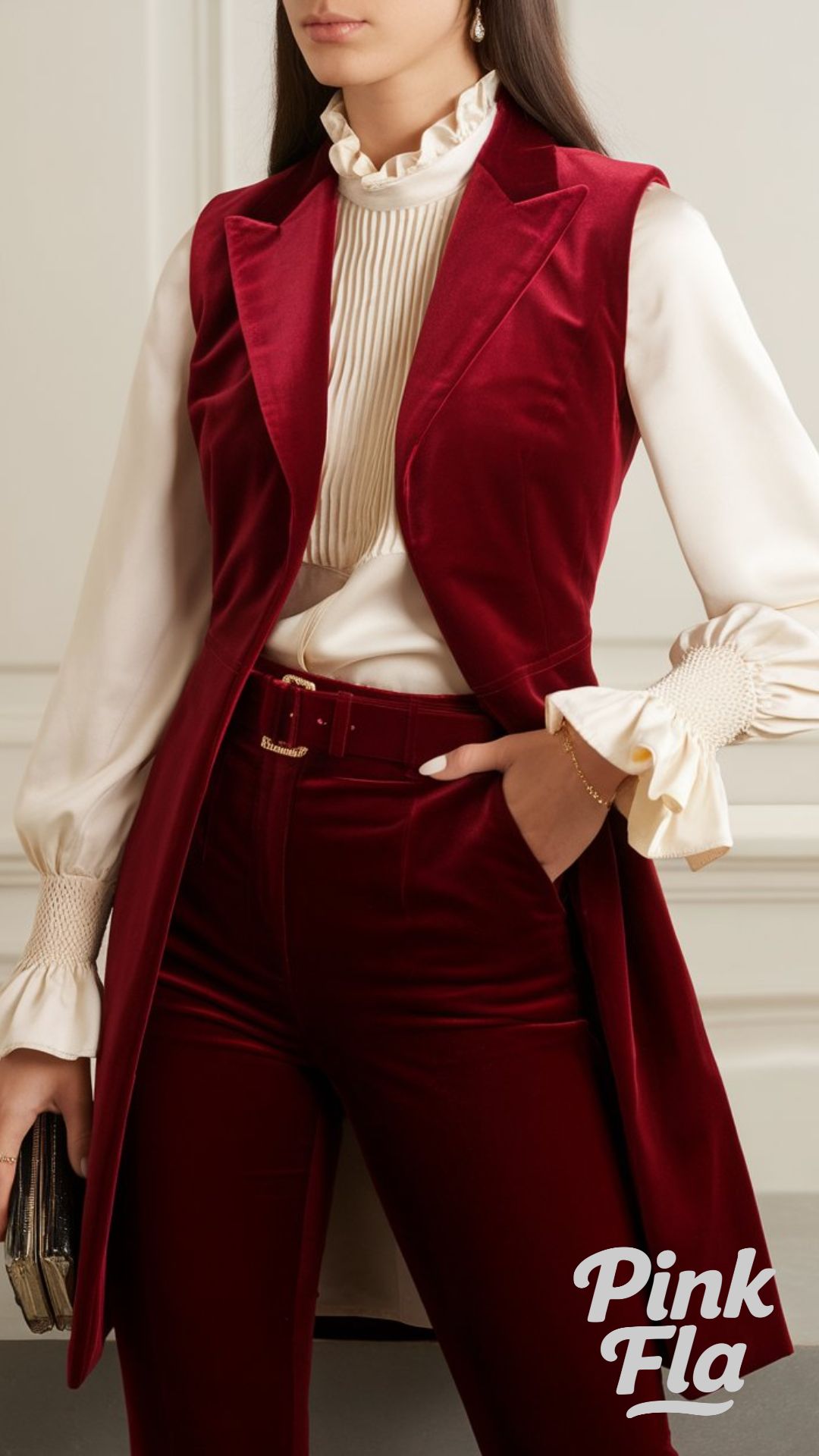 Elegant Velvet for a Sophisticated Holiday Look - Christmas Outfits with a Vest