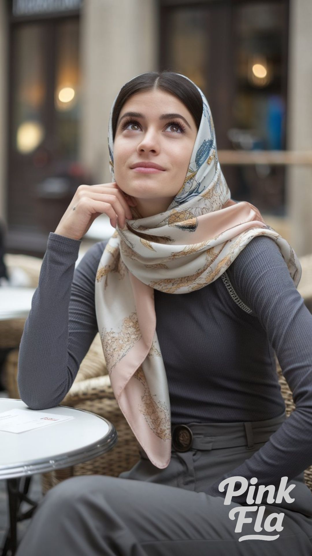 Modest and Elegant with a Printed Scarf - Europe Winter Outfits