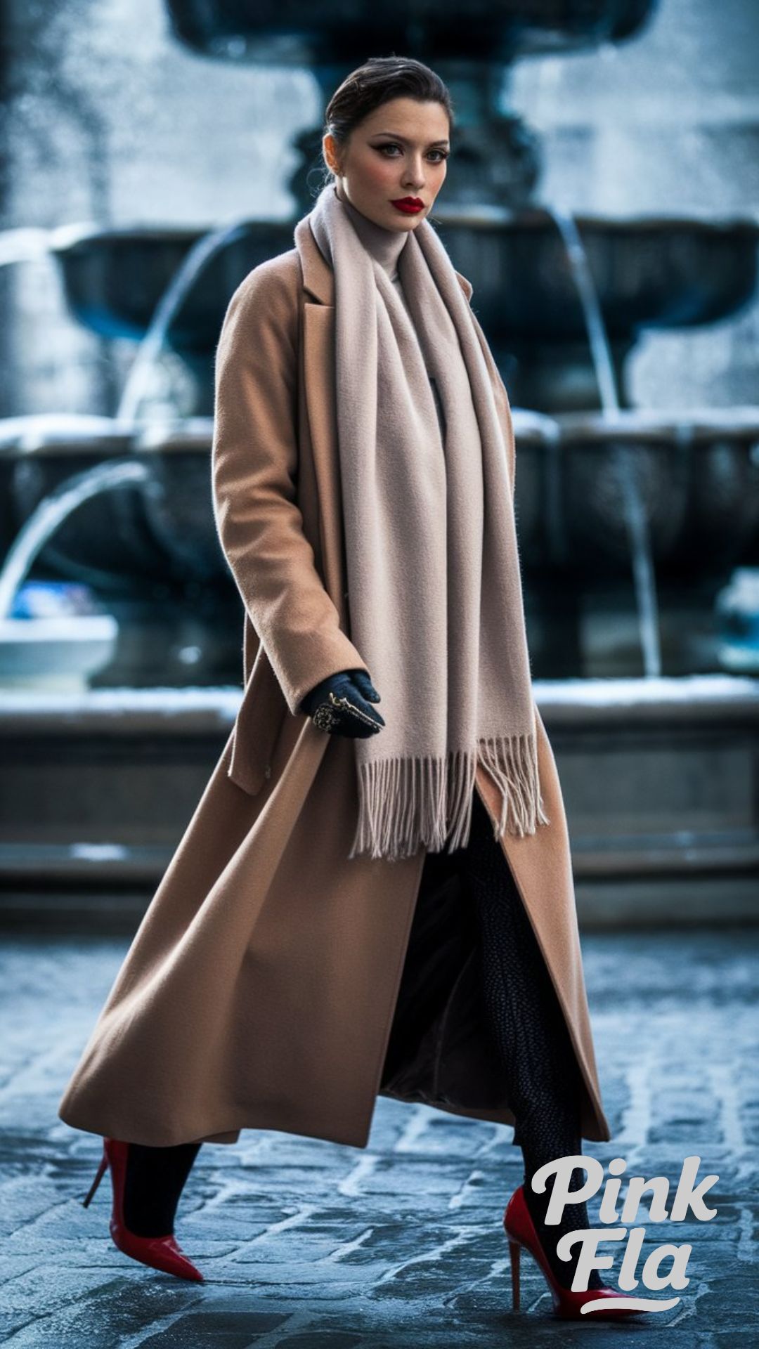 Refined Style with a Bold Red Accent - Winter Outfits with Heels