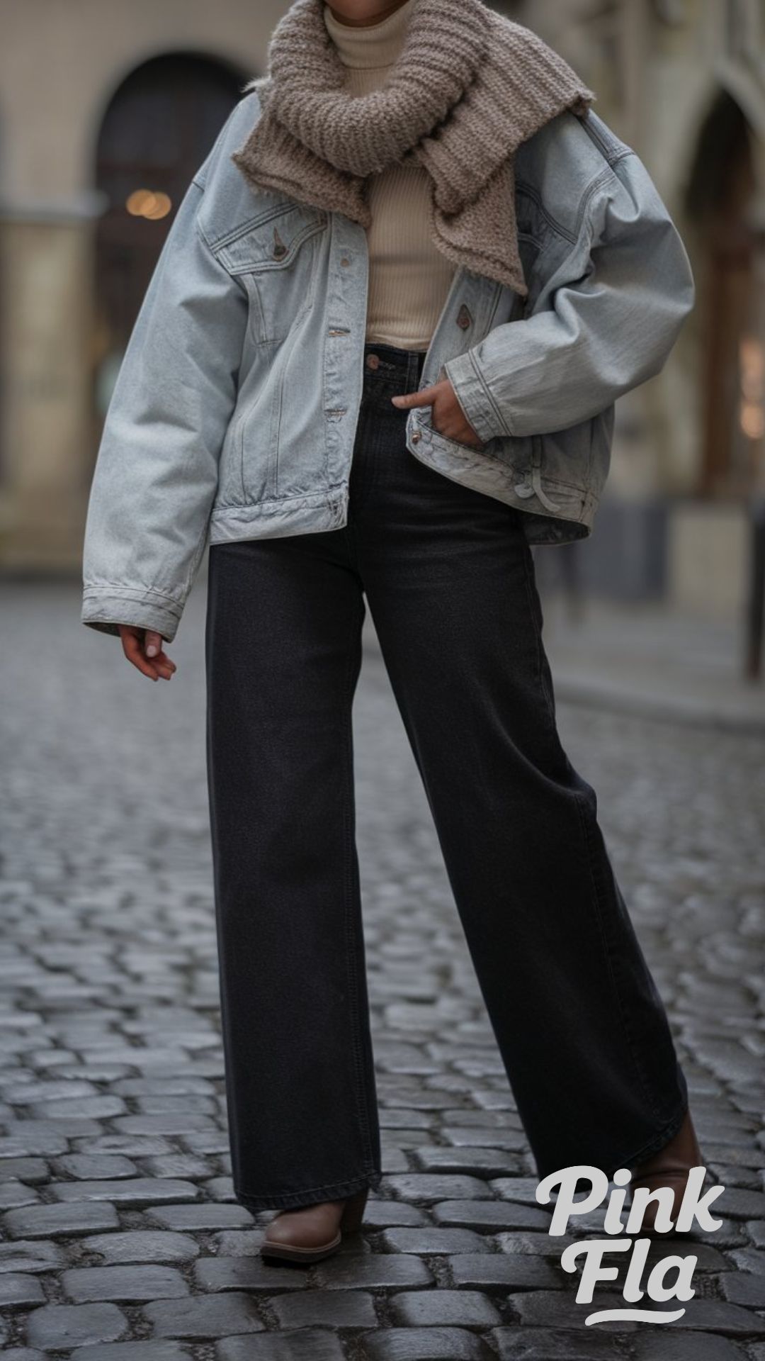 Relaxed Winter Layers with Denim and Wide-Leg Pants - Simple Winter Outfits with Jeans