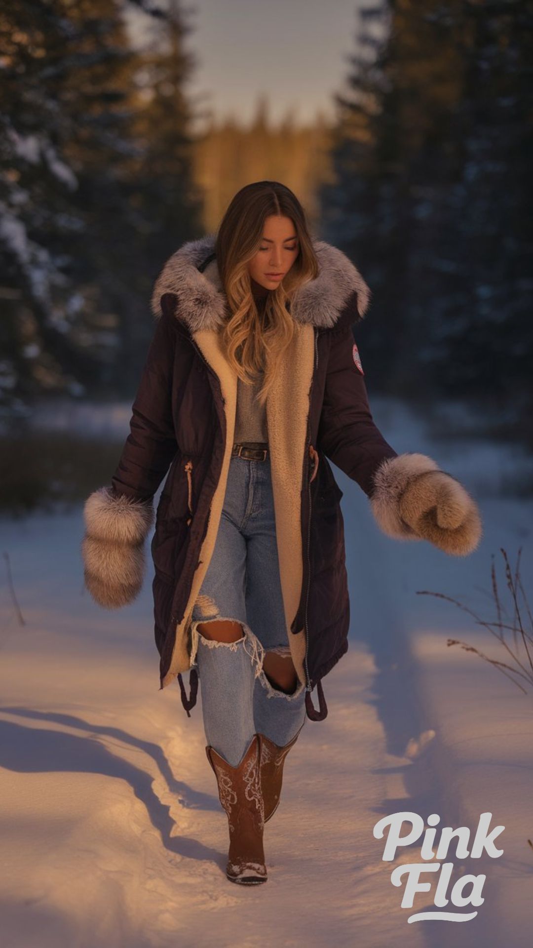 Rugged Warmth with a Stylish Edge - Winter Outfits with Cowgirl Boots