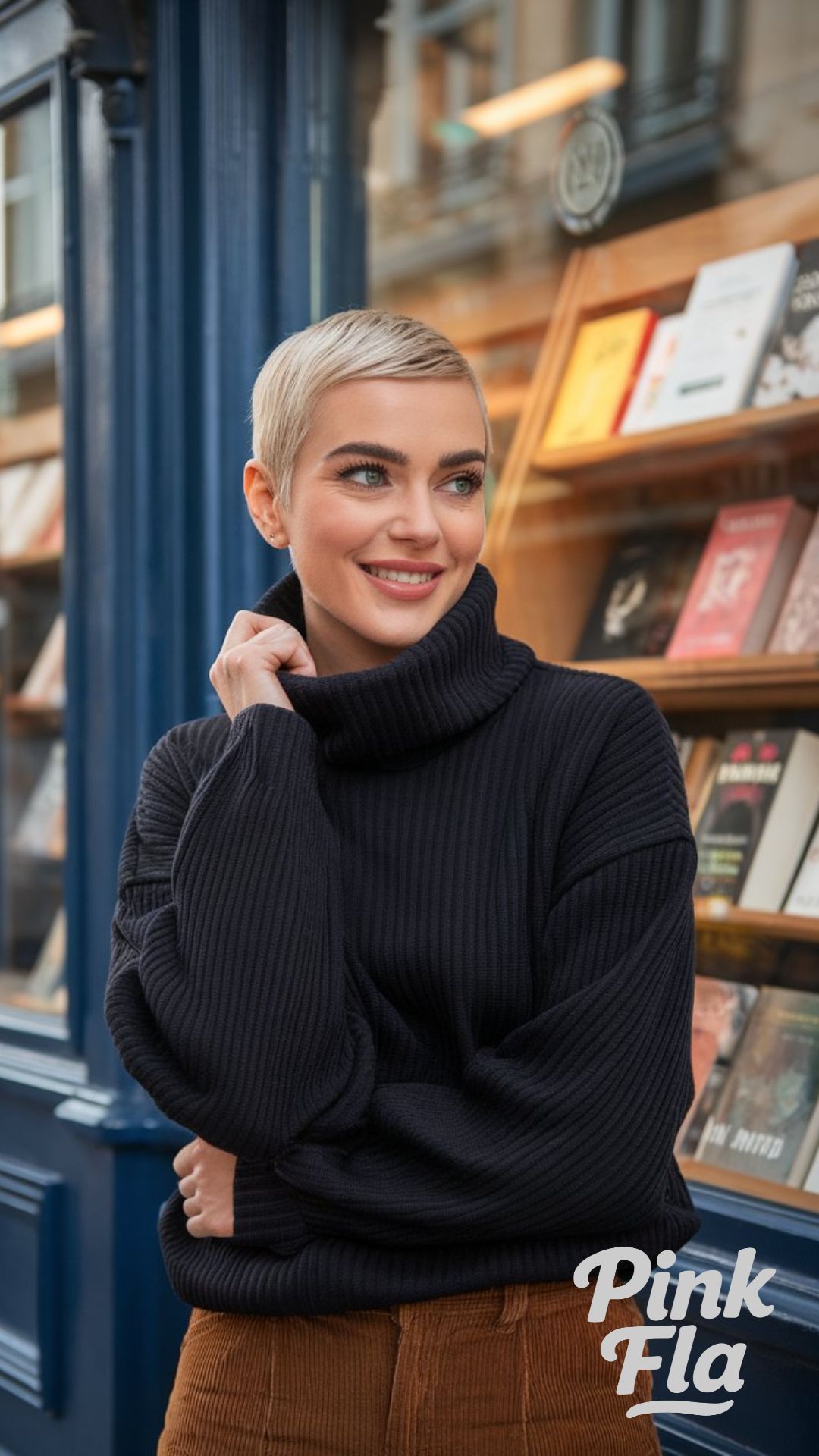 Soft Layers with a Black Turtleneck and Corduroy - Europe Winter Outfits