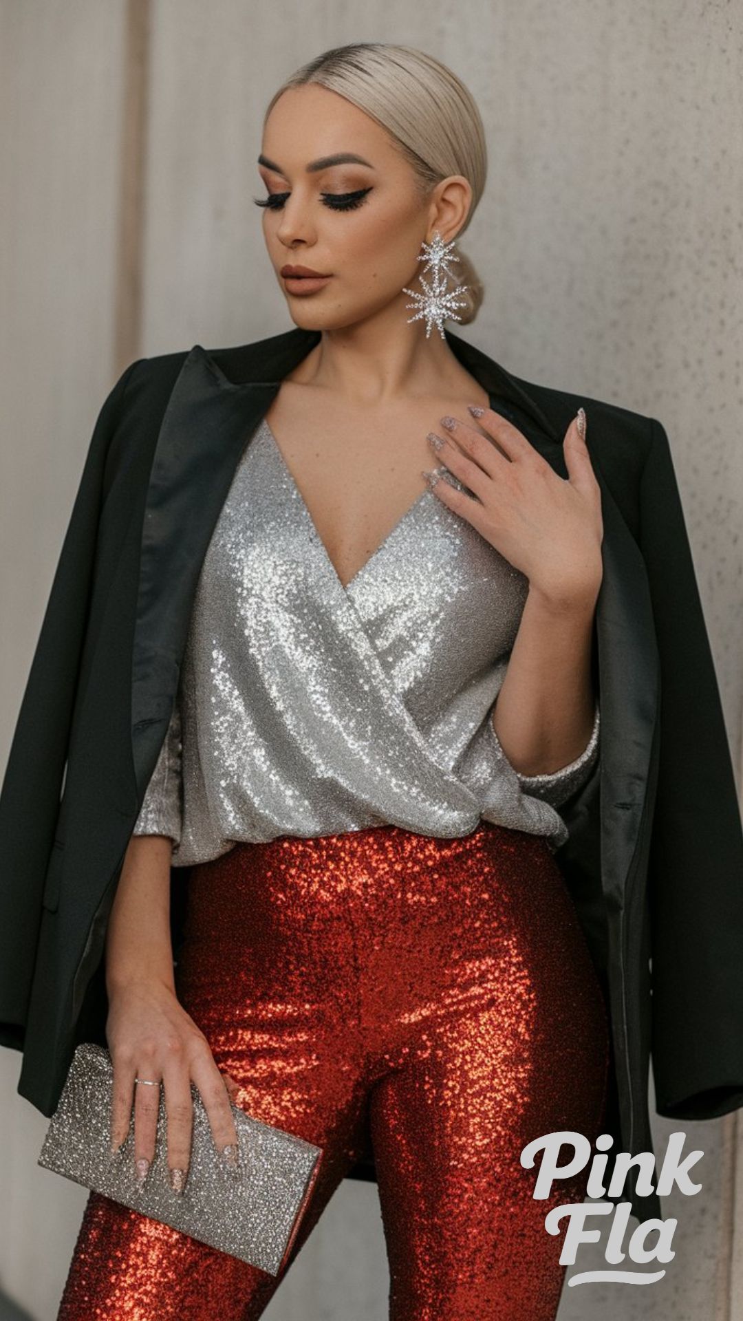 Sparkling Chic for Holiday Evenings - Christmas Outfits with Red Pants