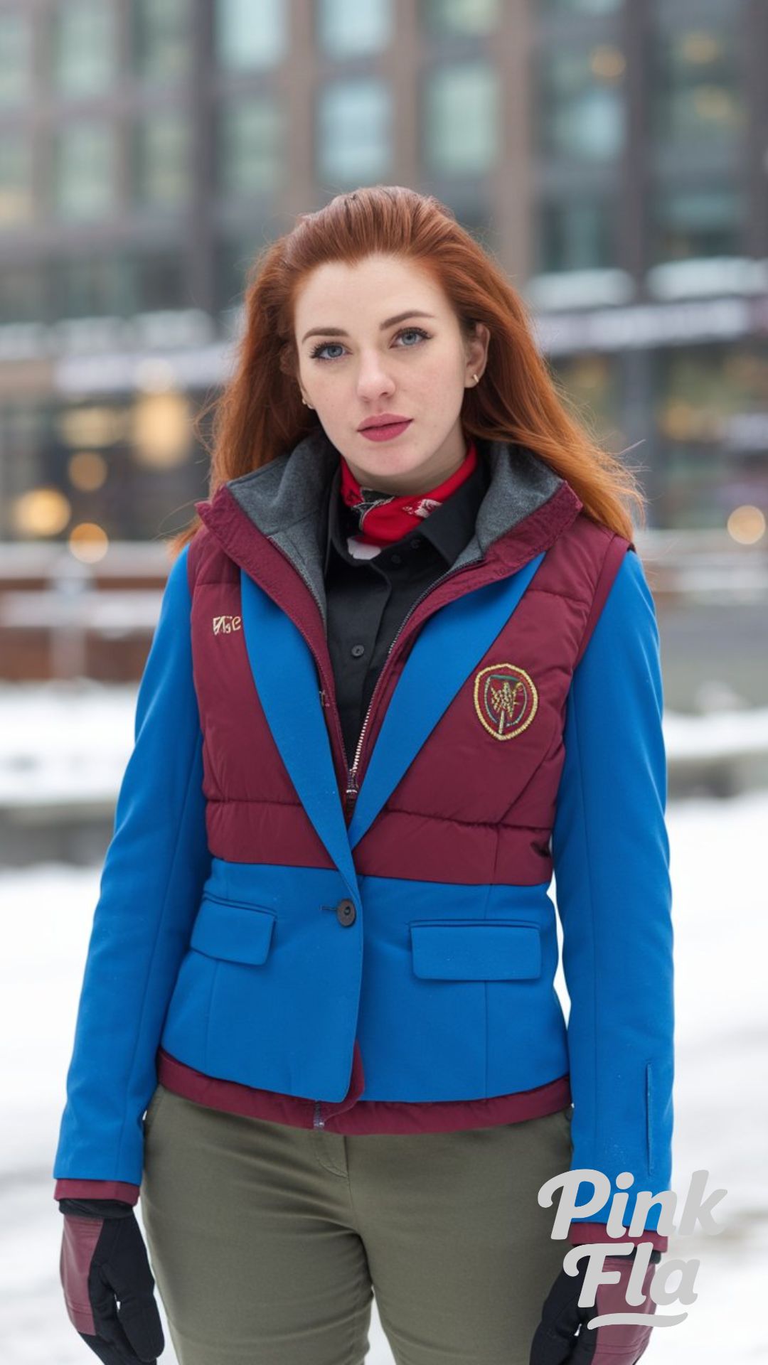 Sporty Contrast for a Bold Winter Statement - Winter Outfits for Women with Red Hair
