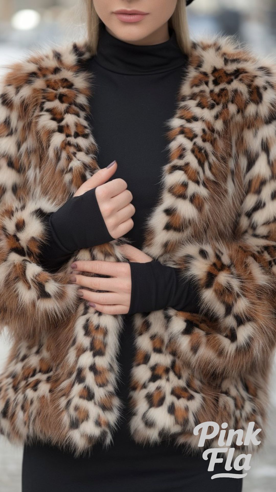Statement-Making Winter Ensemble with a Leopard Print Fur Coat - Winter Outfits with Fur Coat