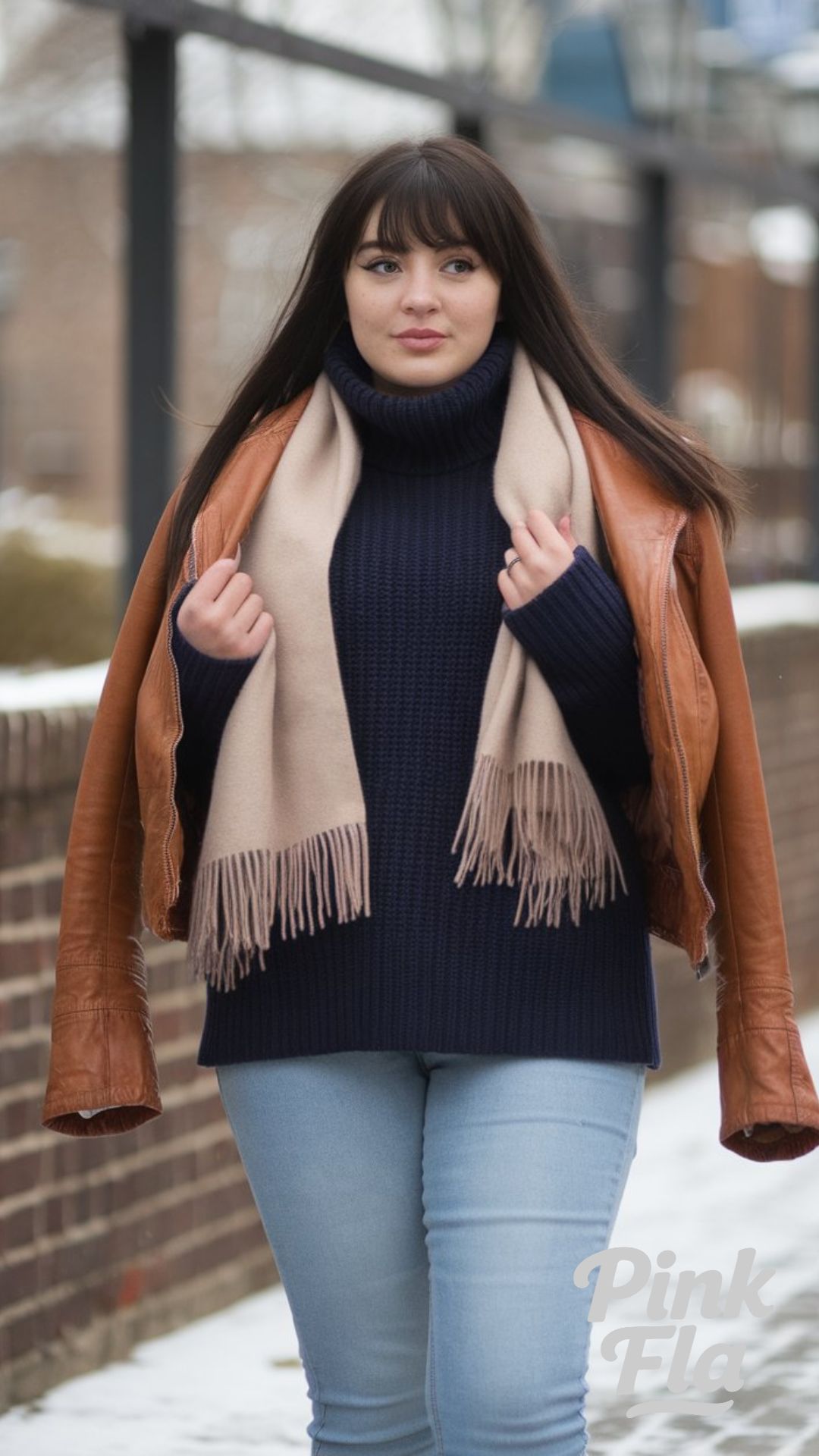 Stylish Winter Layers with Leather and Knit - Simple Winter Outfits with Jeans