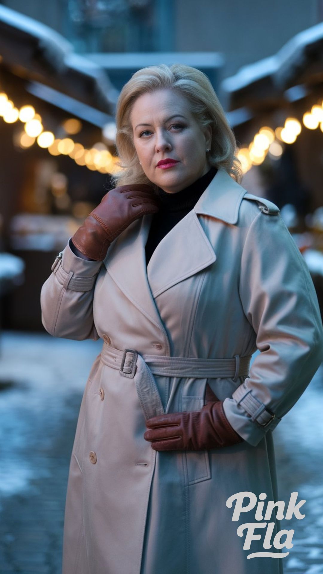 Timeless Trench for Evening Strolls - Winter Outfits for Plus Size Women Over 50