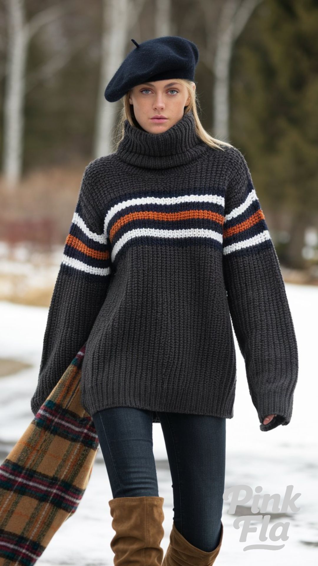 Trendy Winter Style with a Cozy Statement Sweater - Simple Winter Outfits with Jeans