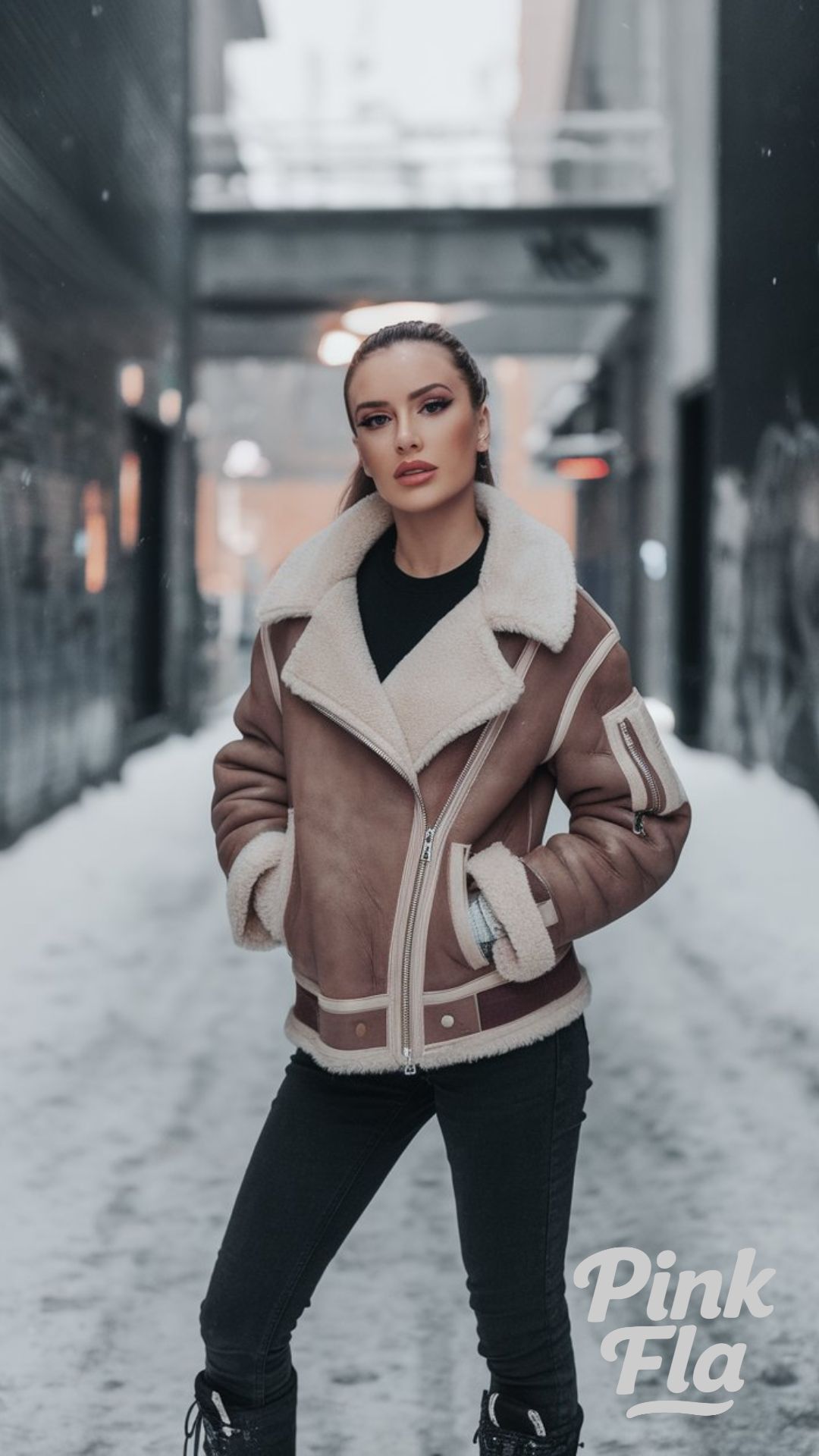 Urban Edge with a Shearling Aviator Jacket - Elegant Winter Outfits