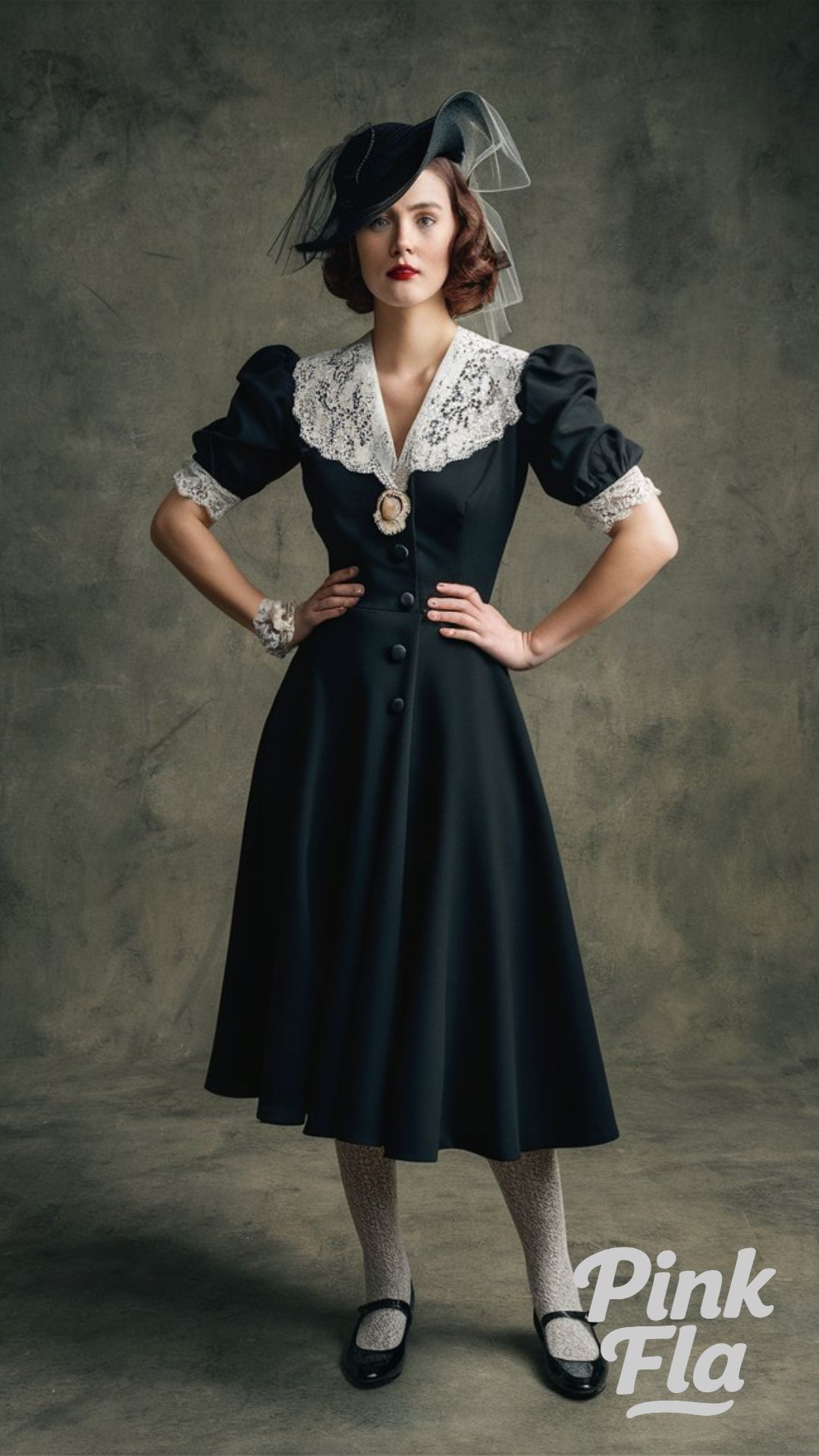 Vintage Black and White Witchy Dress - Witchy Outfits