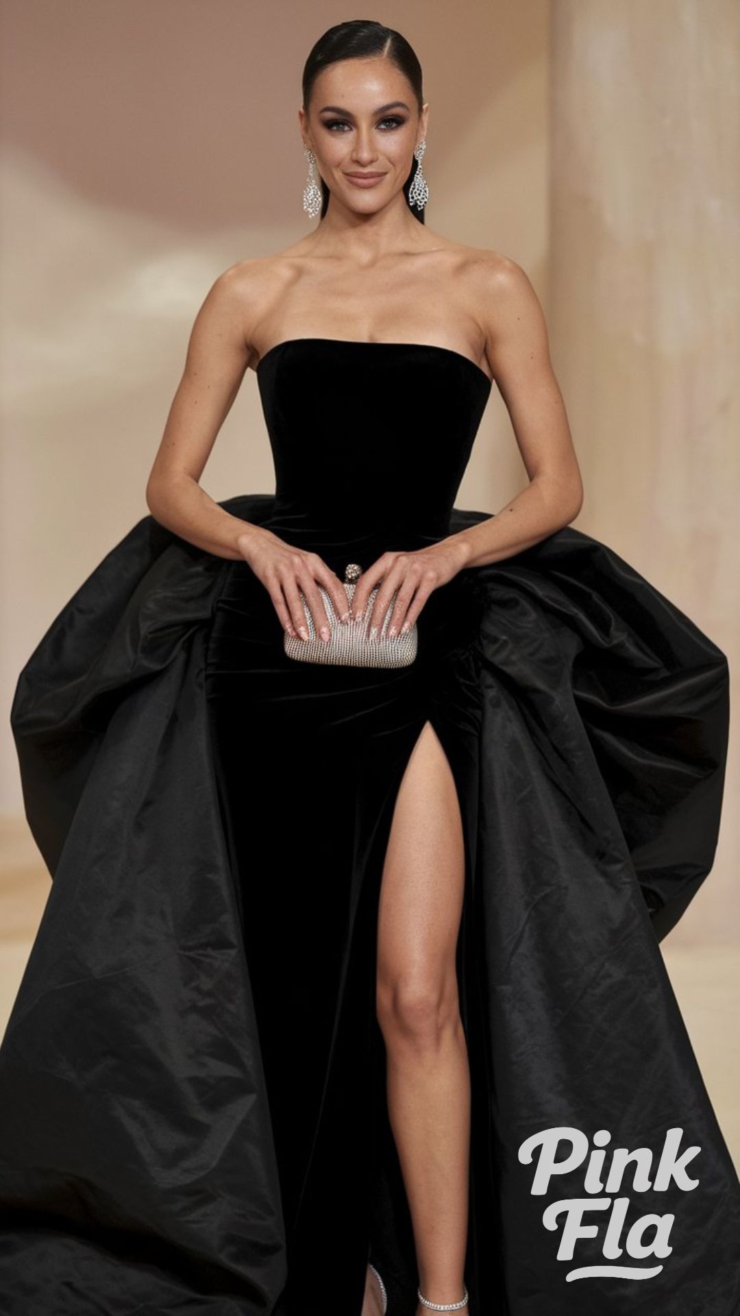 Black Strapless Gown for a Dramatic Entrance - New Year's Eve Outfit