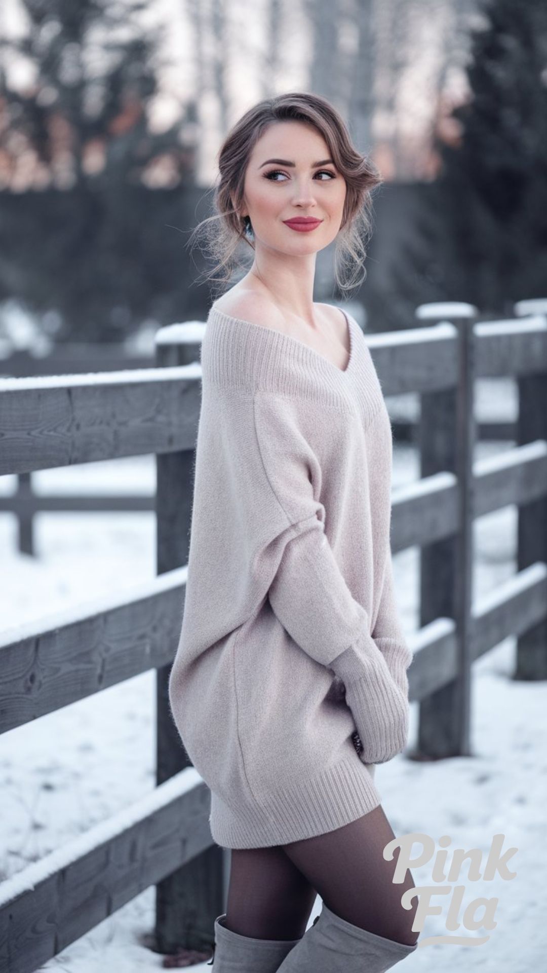 Casual Charm with a Sweater Dress - Romantic Winter Outfits