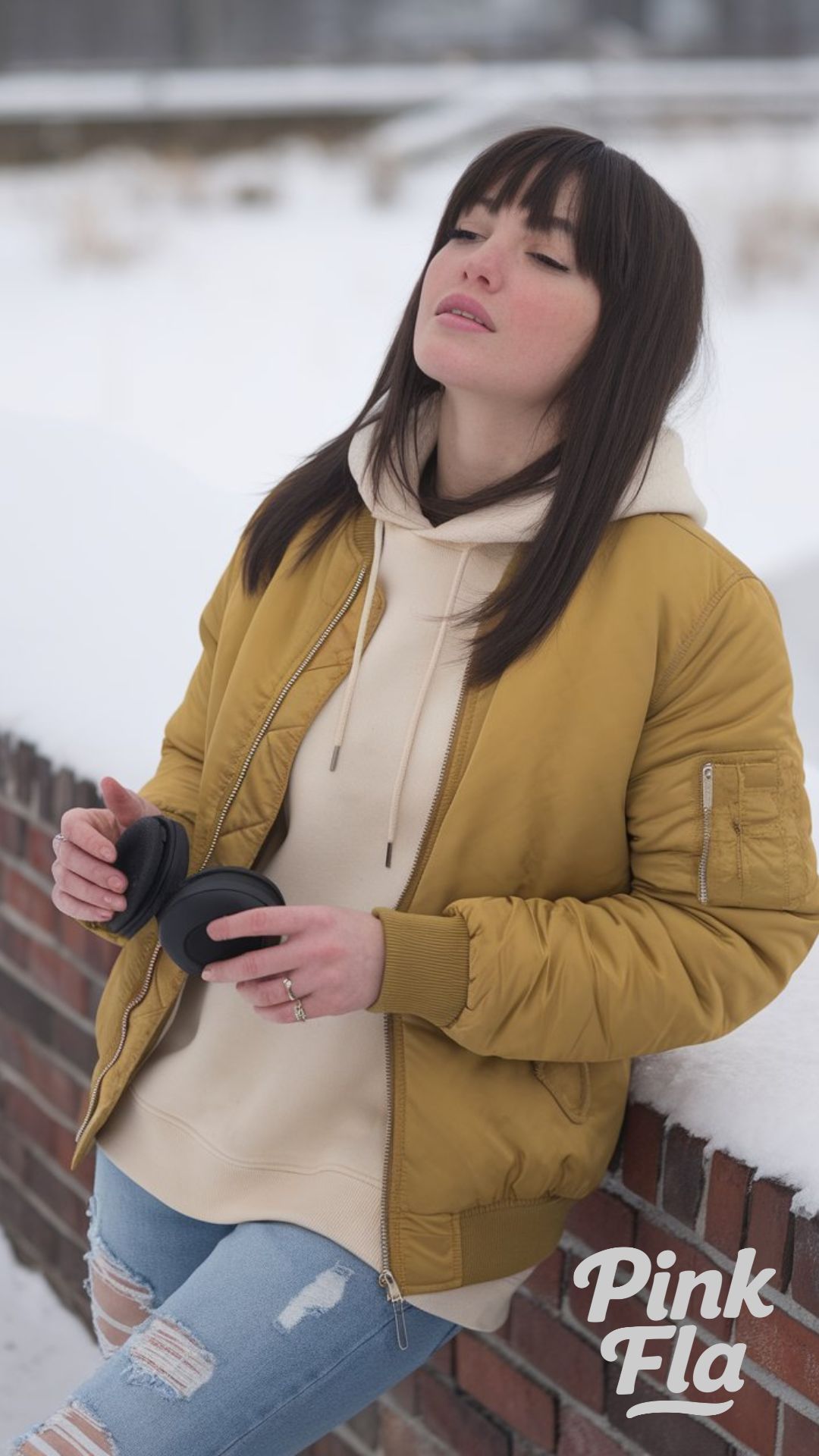 Casual Comfort with a Yellow Bomber Jacket - Winter Outfits with Yellow Jacket