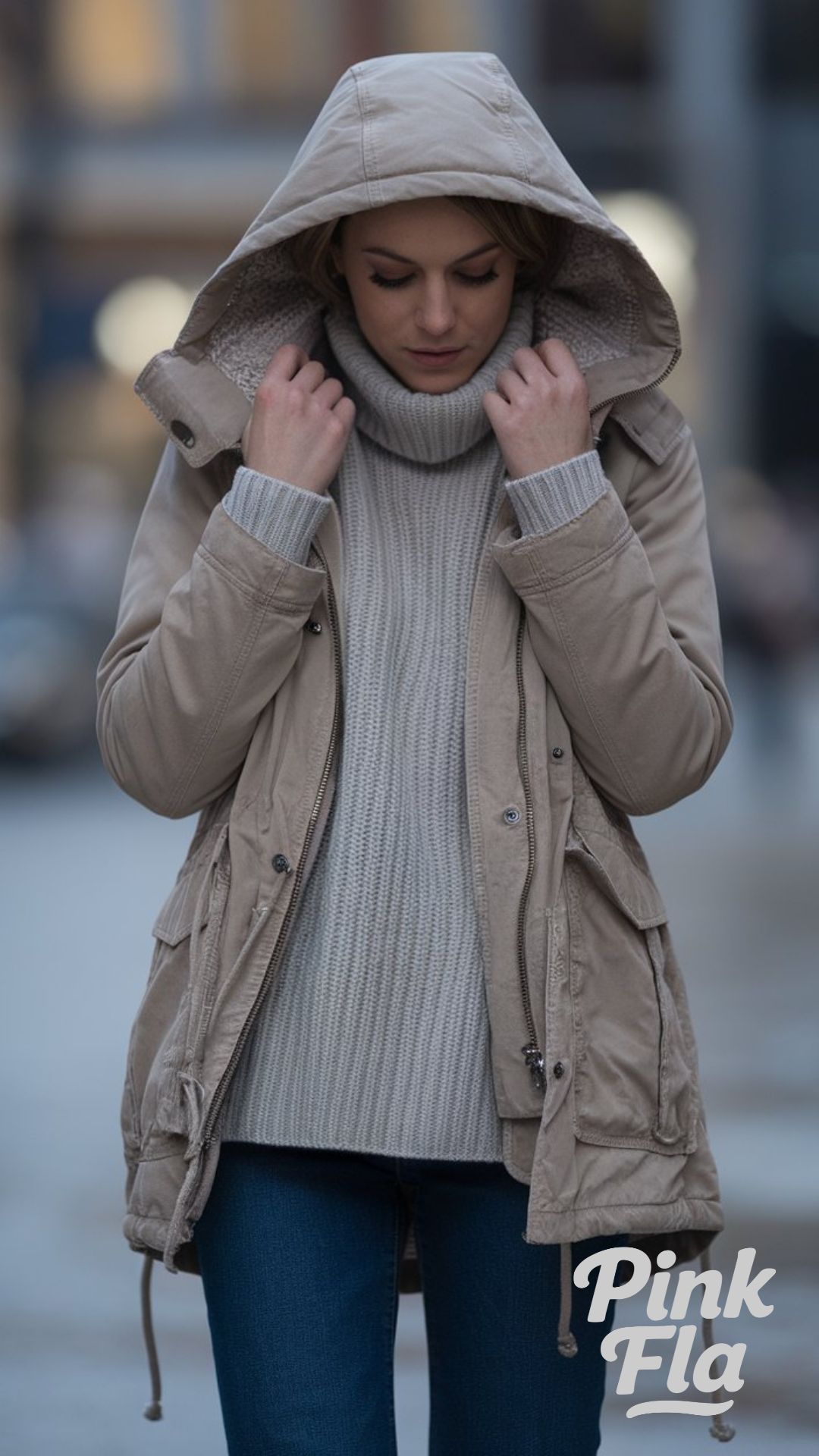 Casual Winter Layers with a Hooded Parka - Winter Outfits for Short Women