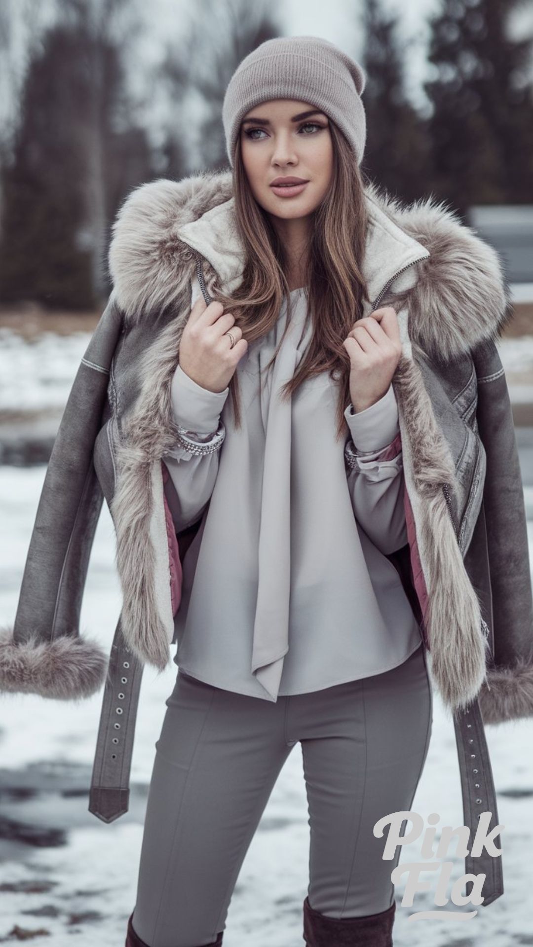 Chic Winter Look with a Touch of Luxury - Winter Outfits with Beanies