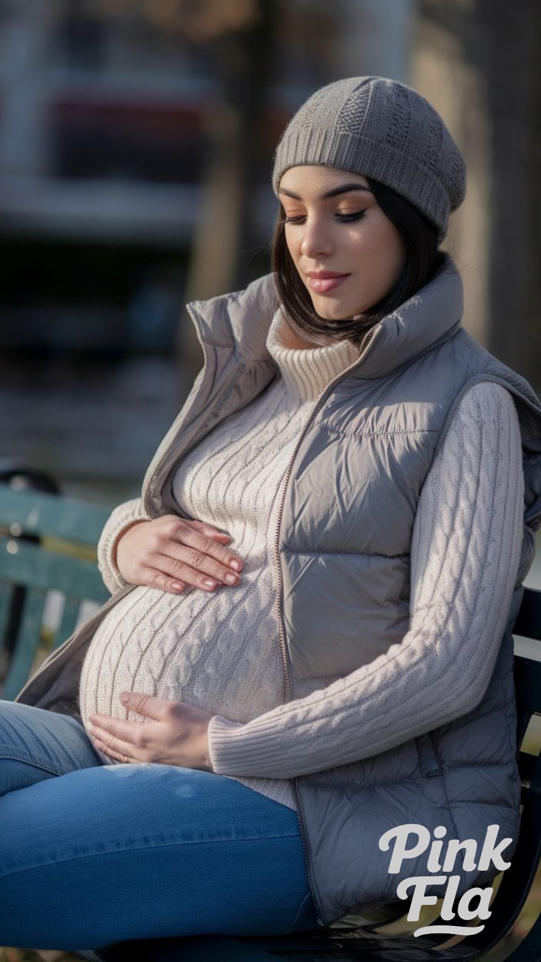 Chic Winter Maternity Coat with Faux Fur Hood - Winter Outfits for Pregnant Women