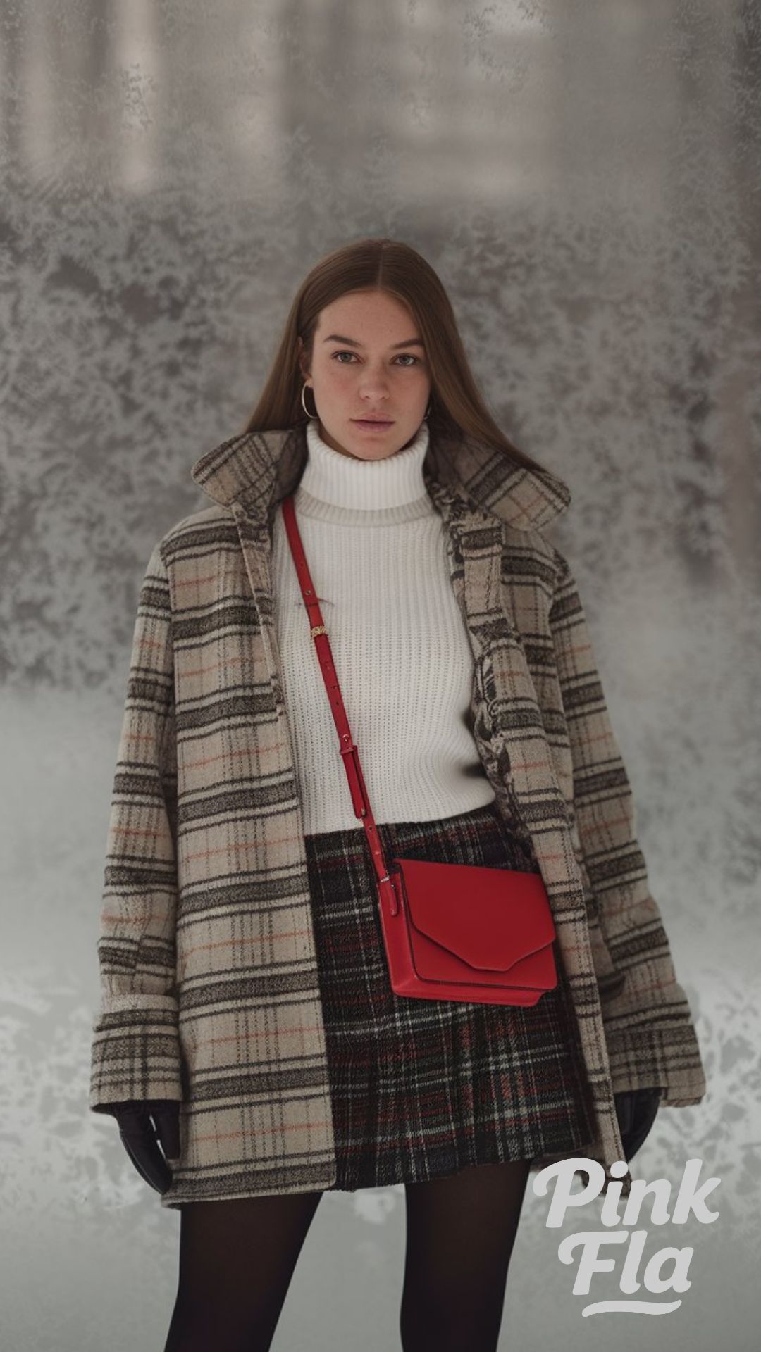 Classic Winter Layers Featuring a Bold Red Crossbody Bag - Winter Outfits with Red Bag