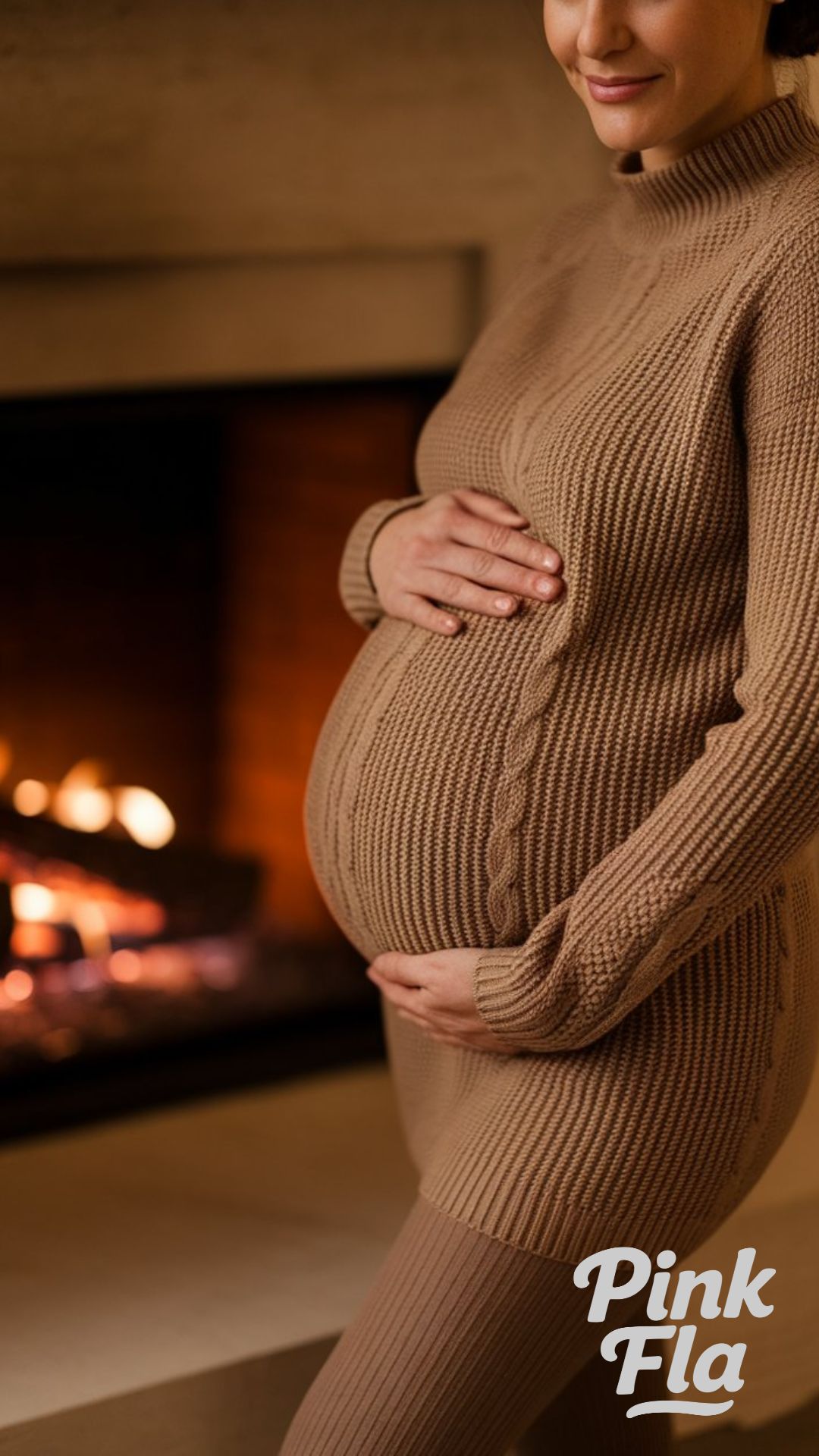 Cozy Outdoor Winter Look with Plaid and Knit Accents - Winter Outfits for Pregnant Women