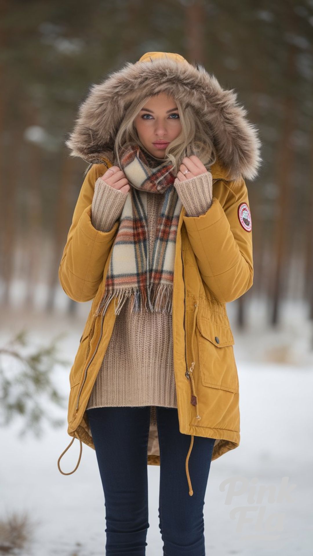 Cozy and Stylish Layers with a Yellow Parka - Winter Outfits with Yellow Jacket