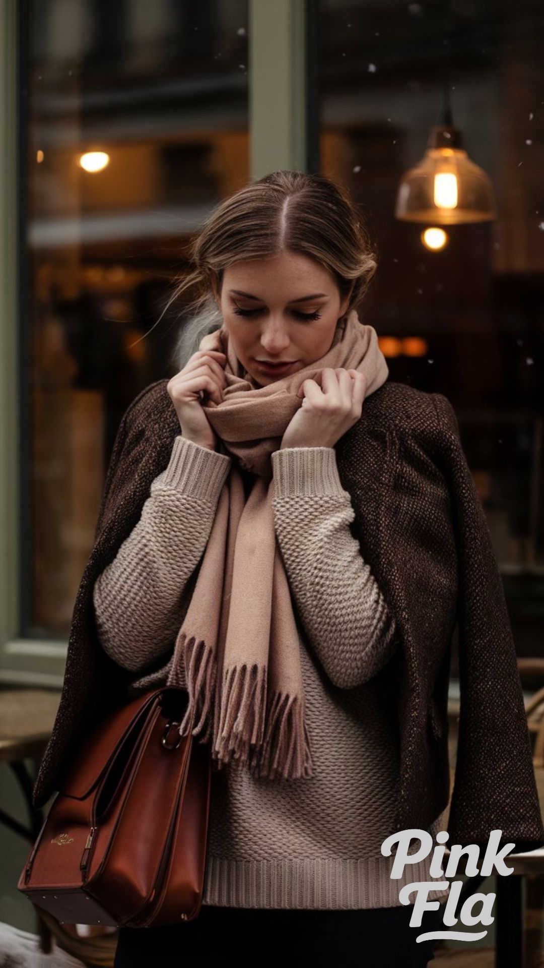 Cozy Layers for a Chilly Winter Walk - Light Academia Winter Outfits