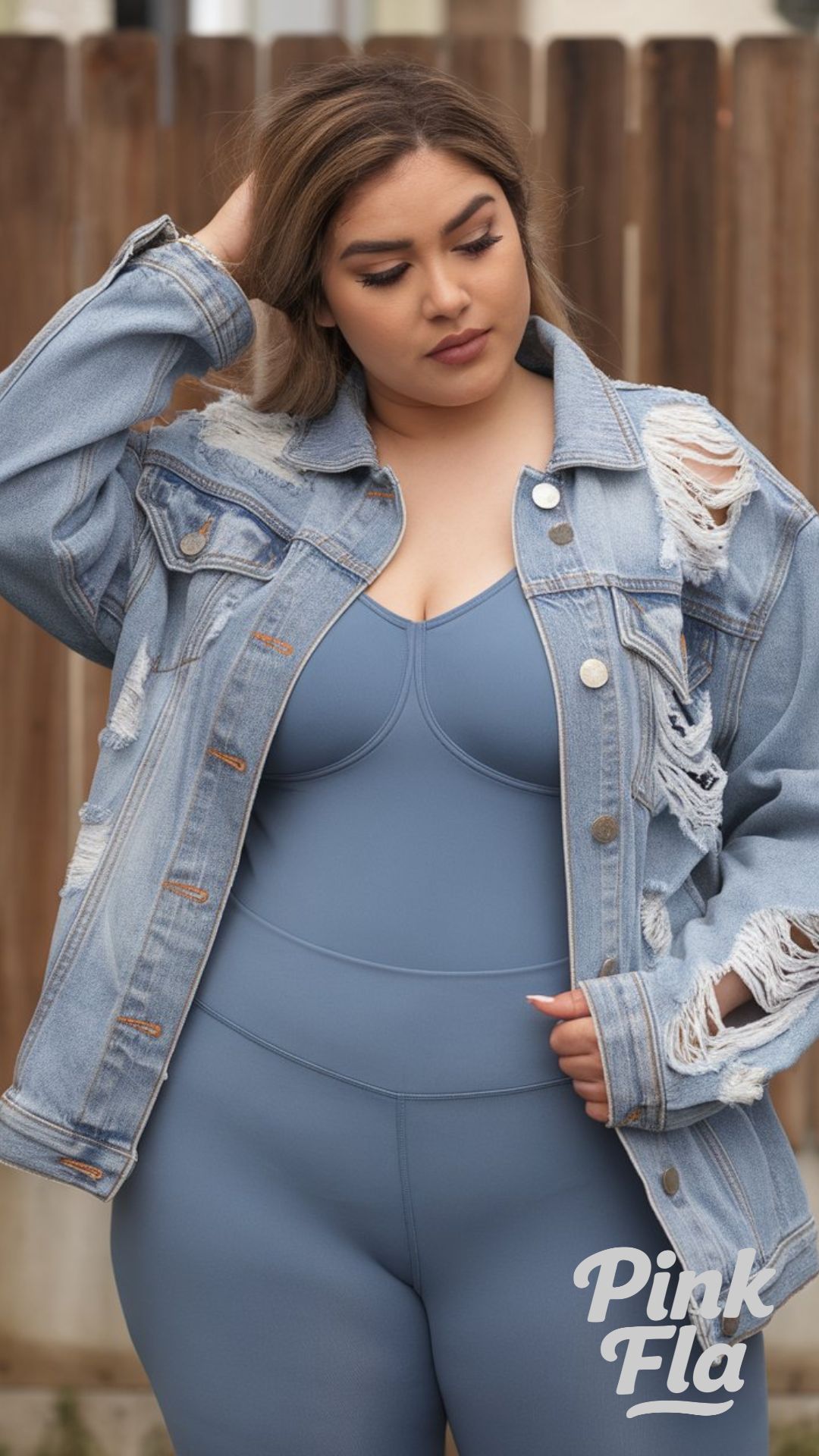 Edgy Sporty Denim Combo - Plus Size Baddie Outfits