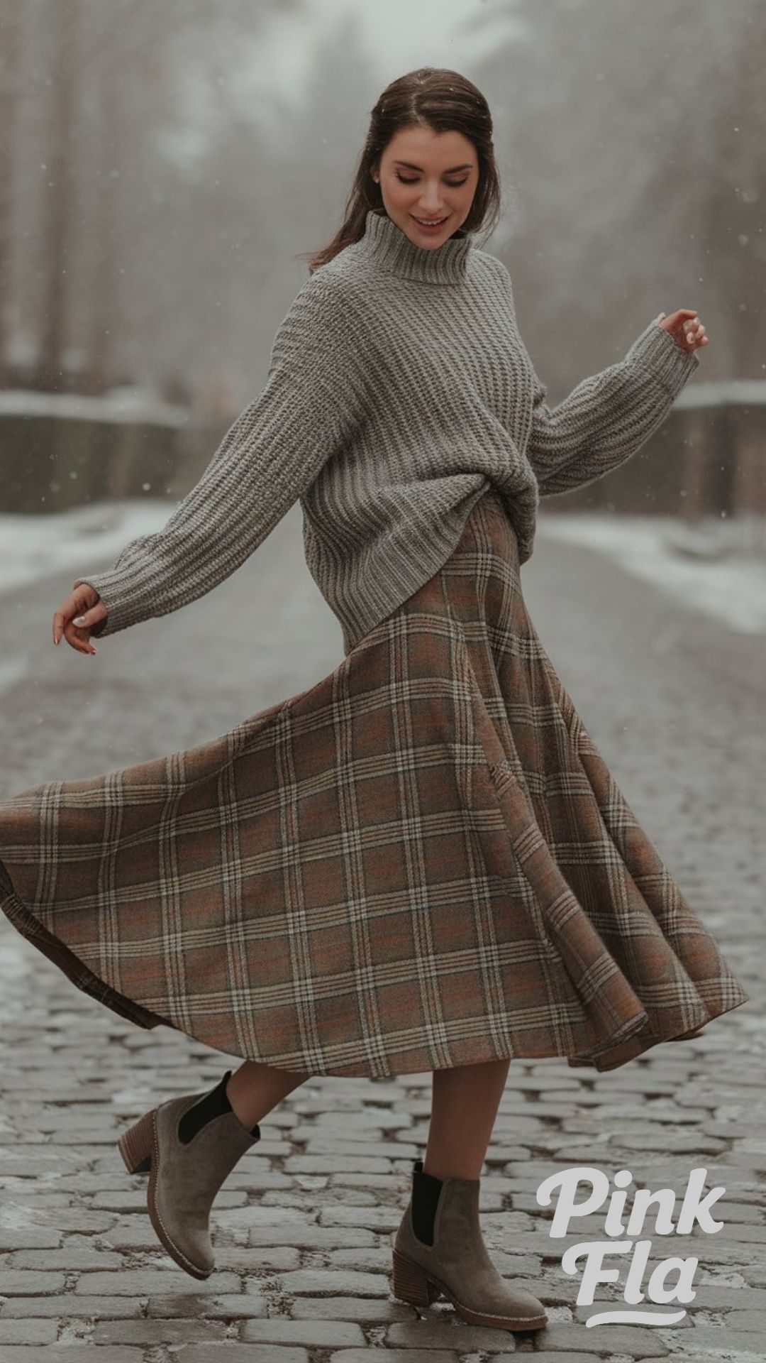 Effortless Winter Style with a Touch of Plaid - Winter Outfits with Skirts