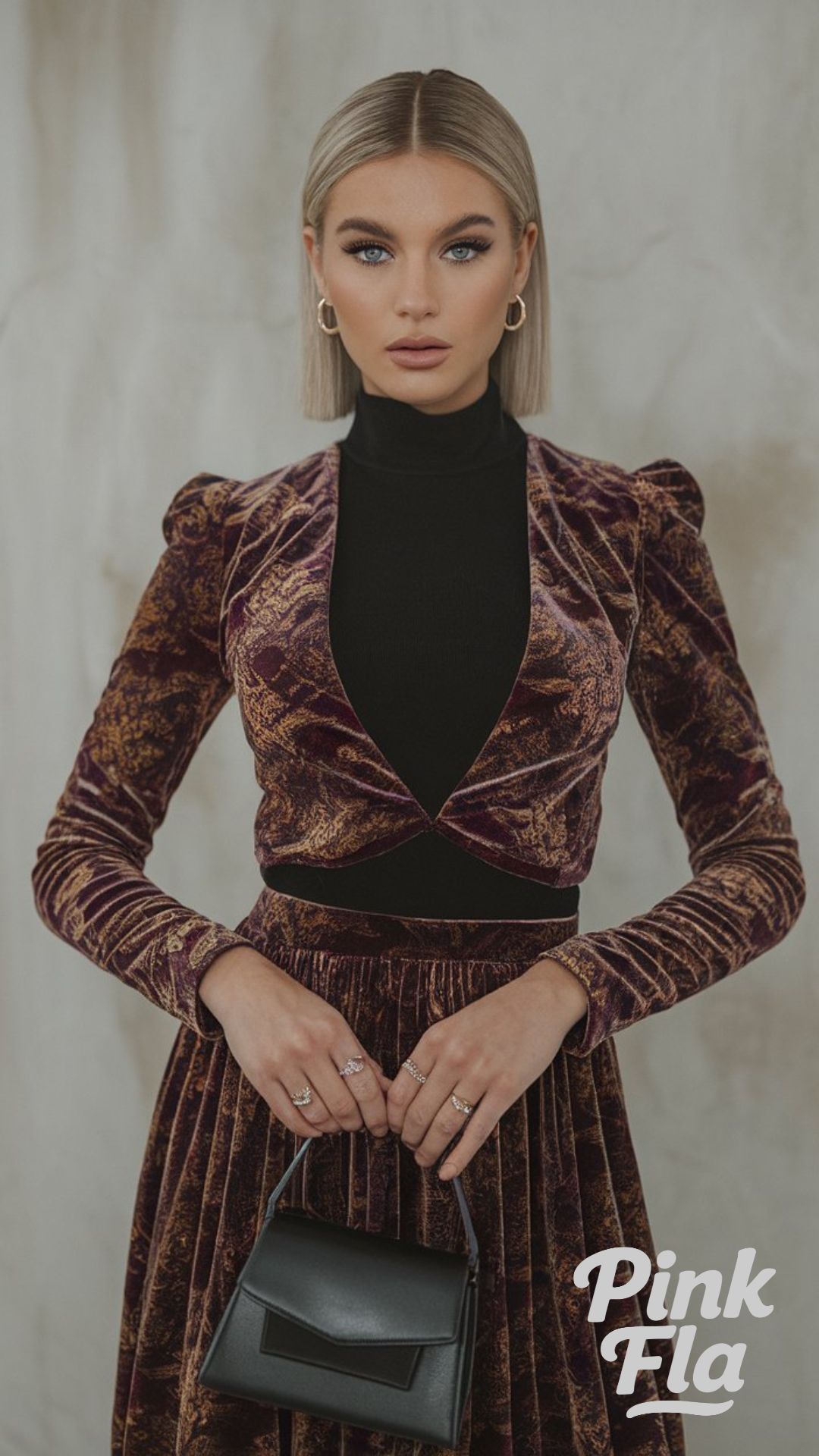 Elegant Velvet Matching Set for Holiday Glam - Christmas Outfits with a Skirt