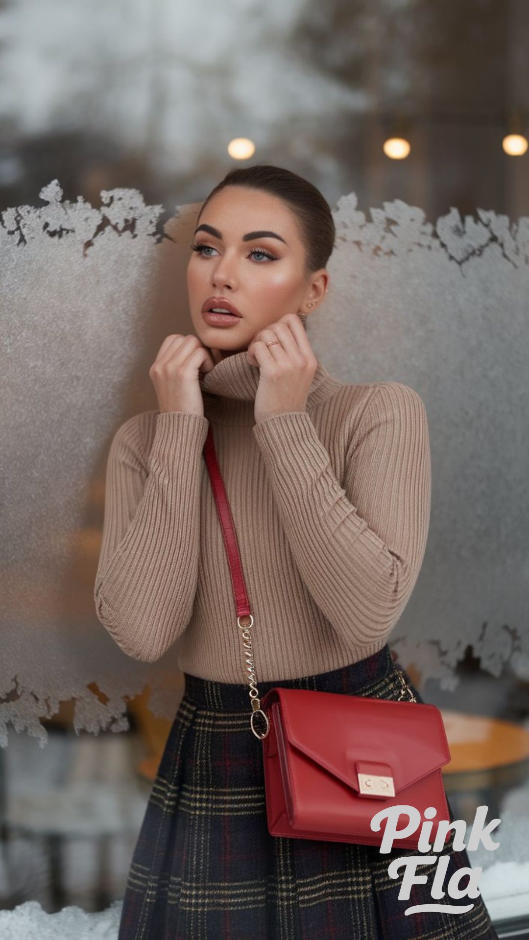 Elegant and Timeless Winter Outfit with a Red Accent - Winter Outfits with Red Bag