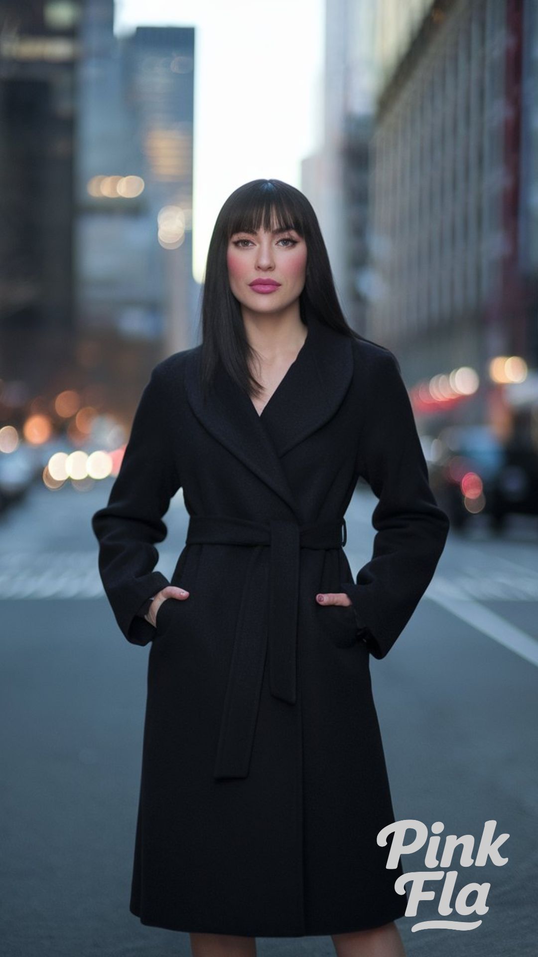 Elegant in a Long Black Wool Coat - New York City Winter Outfits
