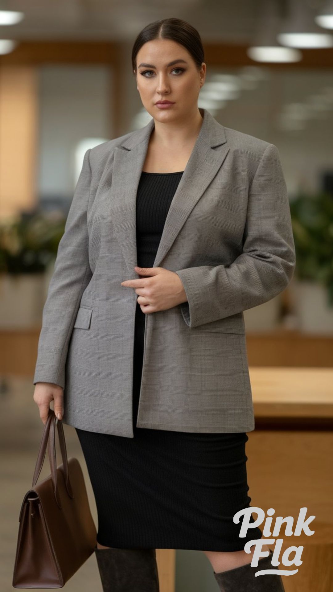 Soft Cardigan with Belted Trousers- Plus Size Winter Outfits for Work