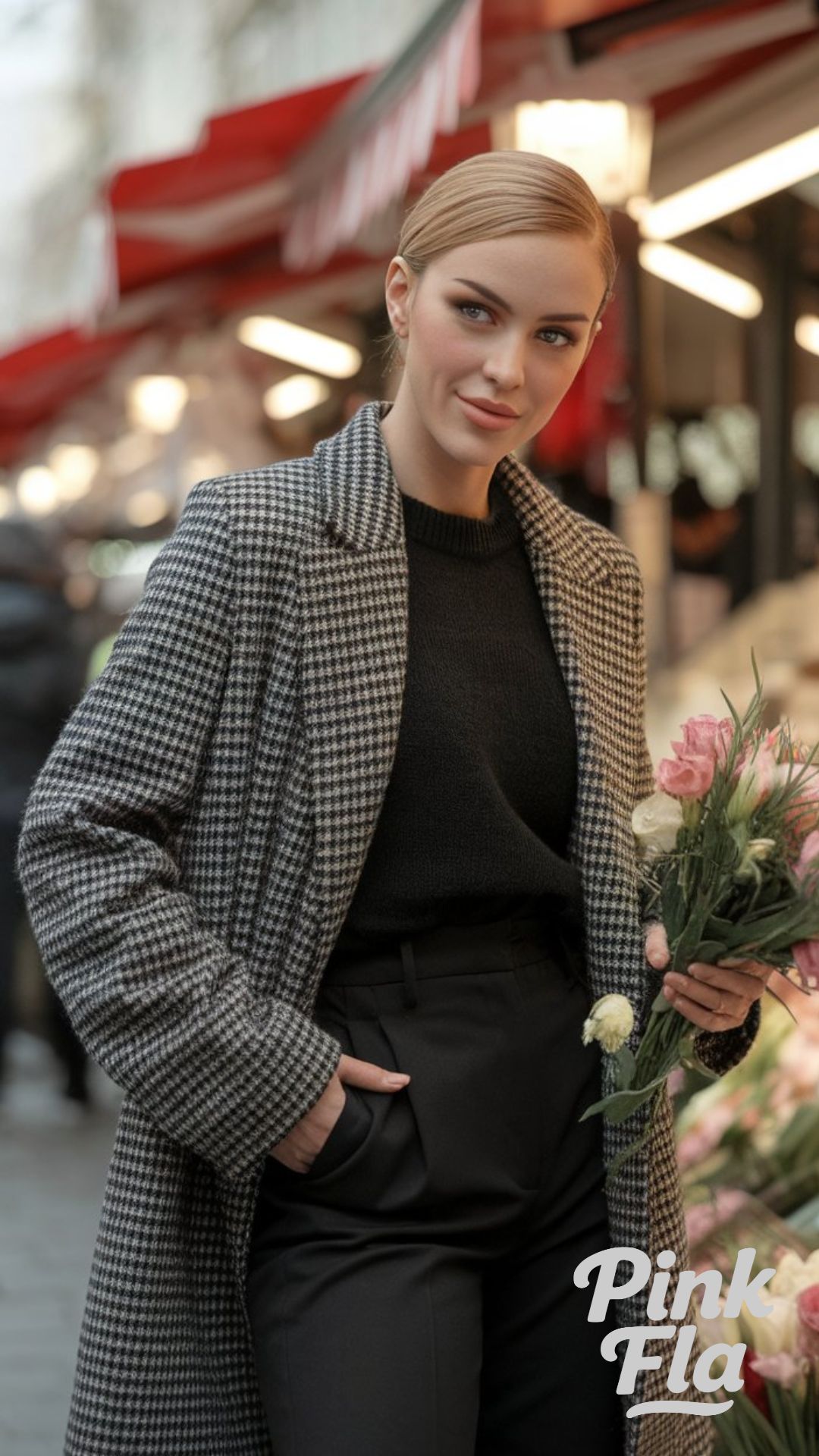 Houndstooth Coat with Effortless Parisian Style - Paris Winter Outfits