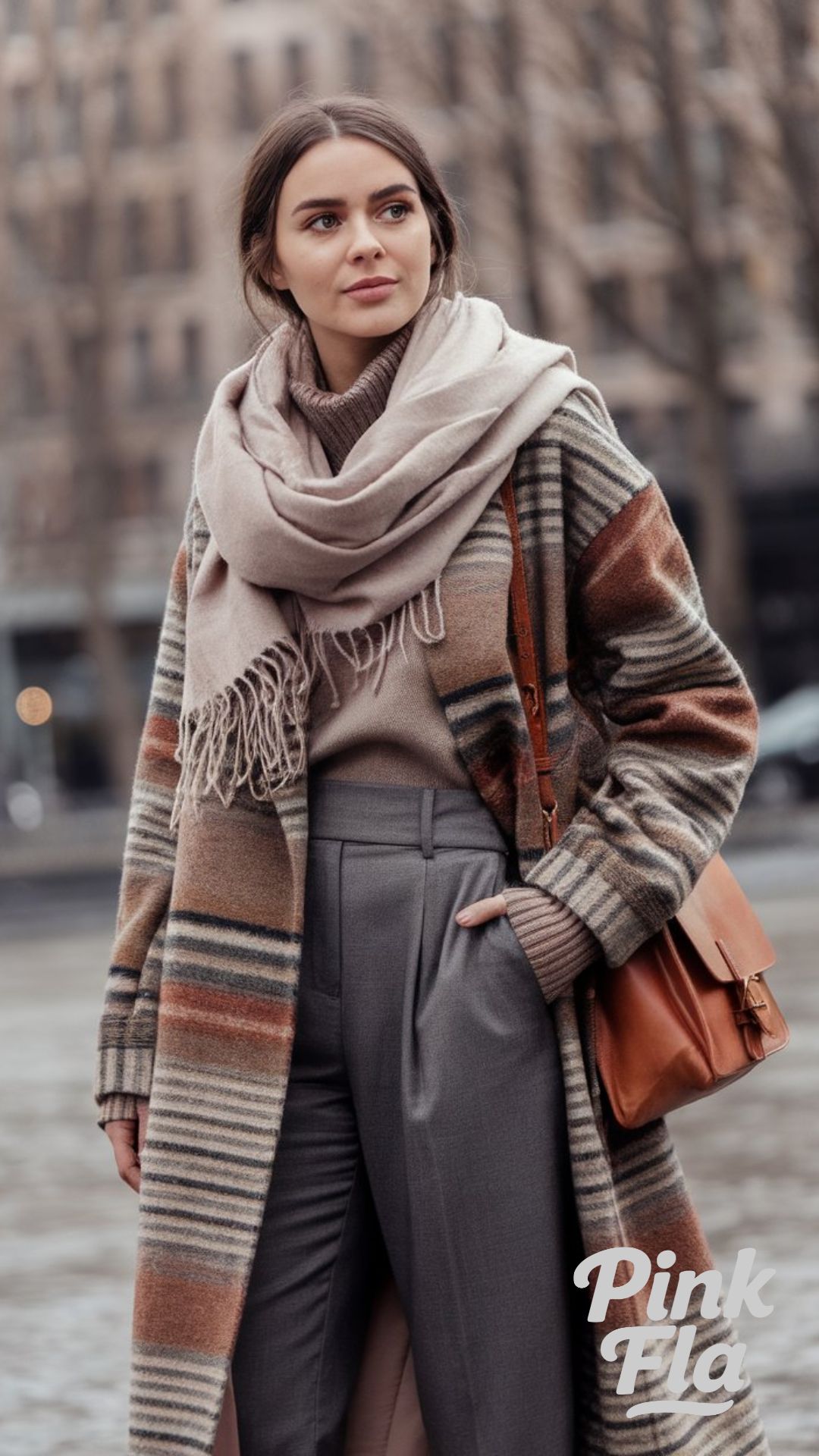 Layered Comfort with Winter Neutrals - Dark Academia Winter Outfits