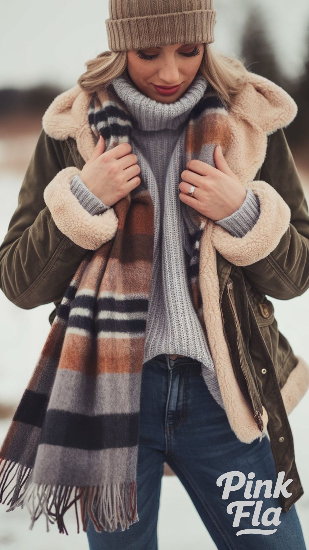 Layered Winter Warmth with a Beanie - Winter Outfits with Beanies