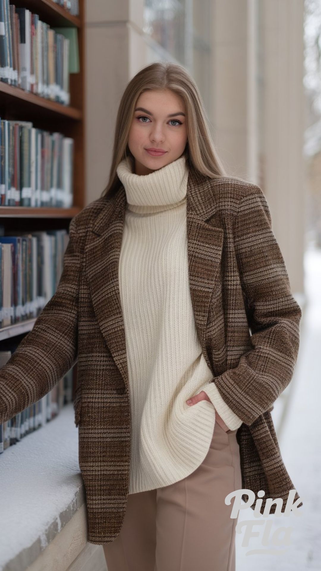 Neutral Layers for a Cozy Walk - Light Academia Winter Outfits