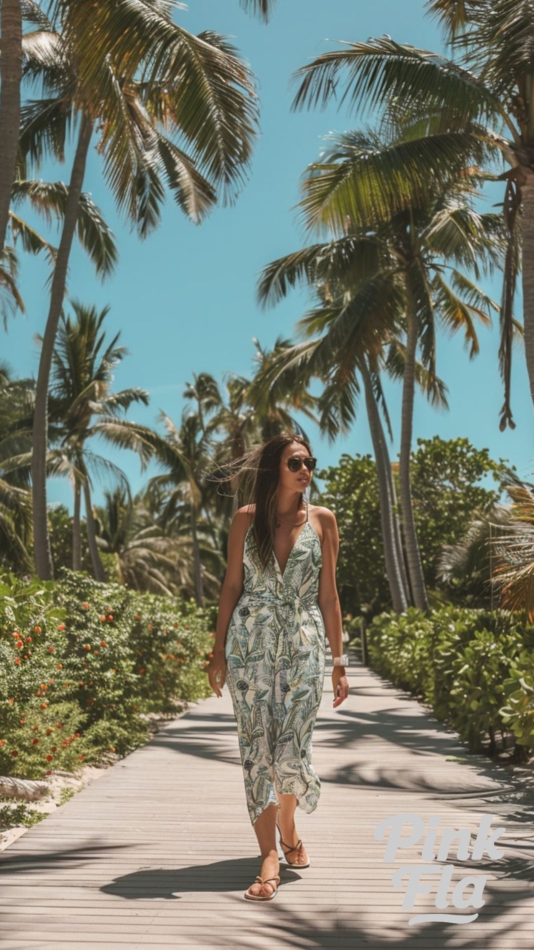 Palm Tree Promenade - Tropical Vacation Outfits